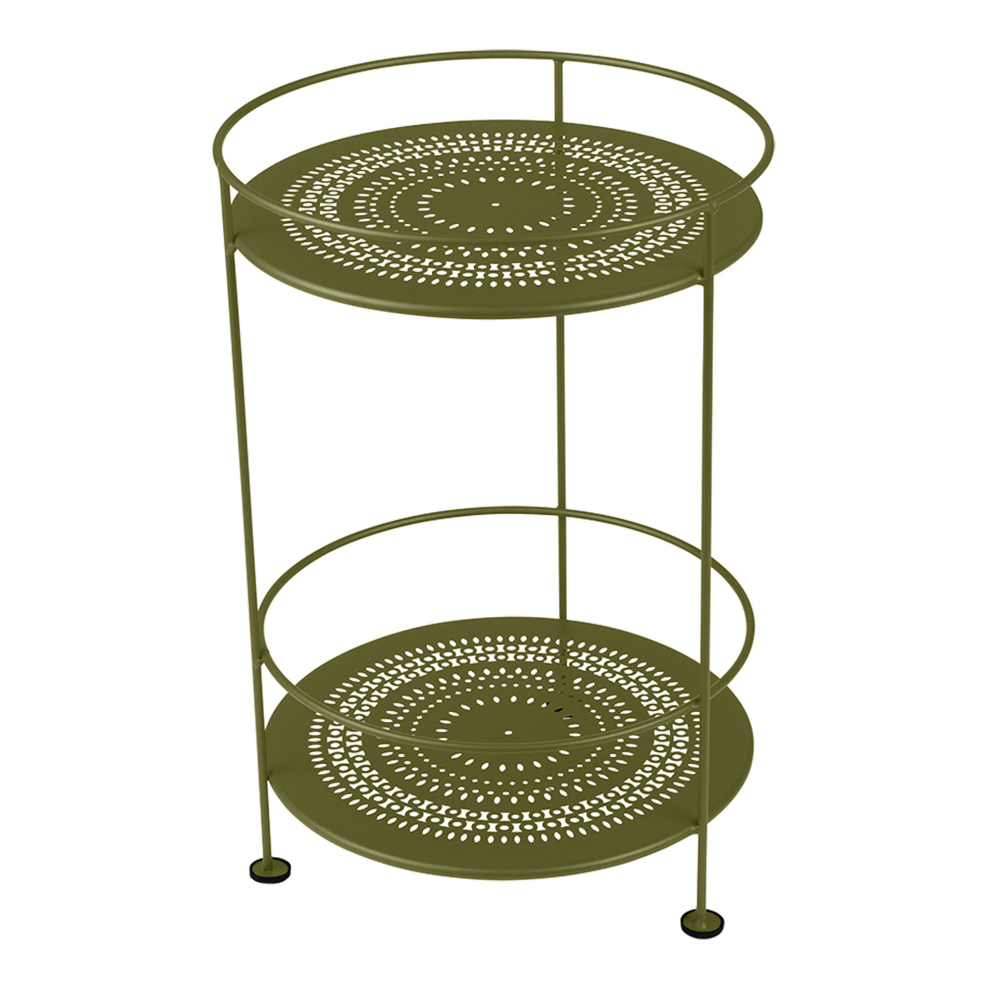 Fermob - Guinguette Side Table With Perforated Double Top, Pesto - Småbord & Sidobord utomhus - Grön - Metall