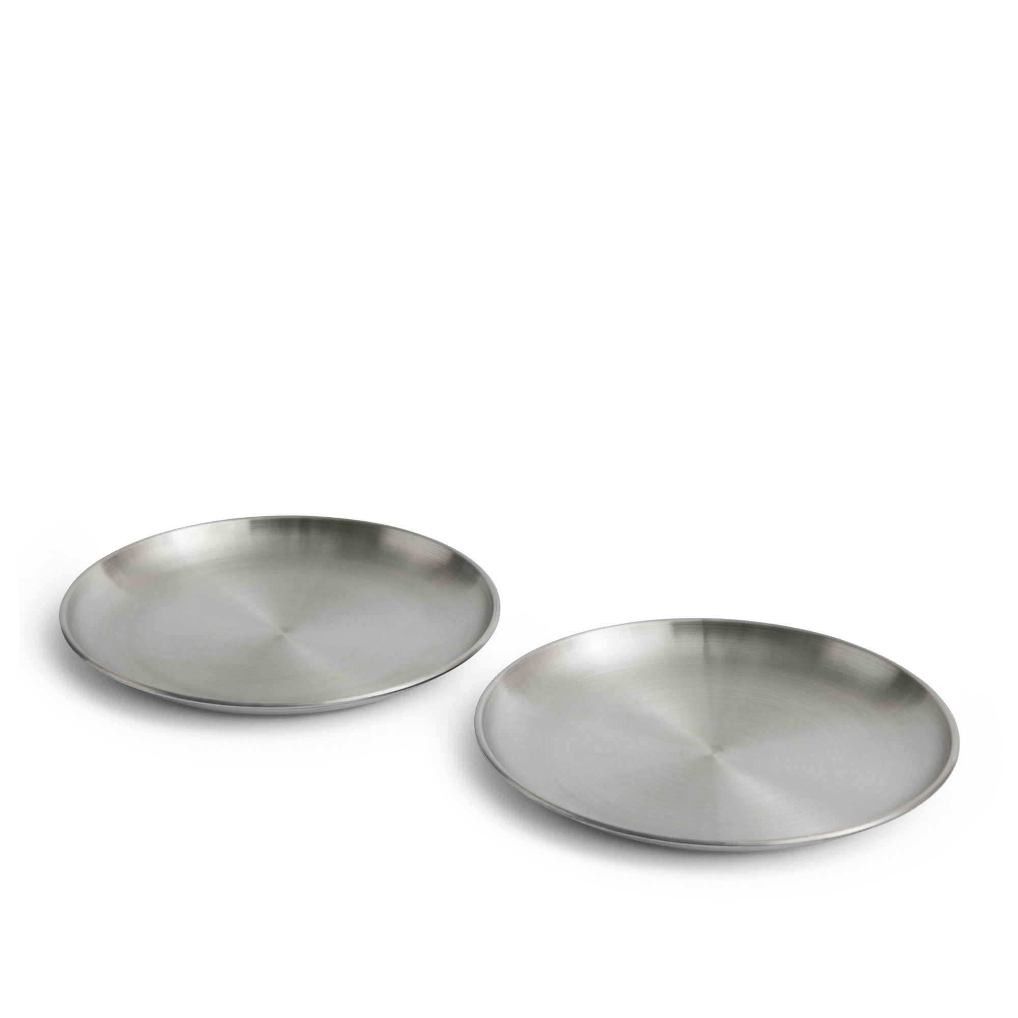 HAY - Outdoor Market Steel Plate Set of 2 large - Mattallrikar - Jasper Morrison - Silver - Metall