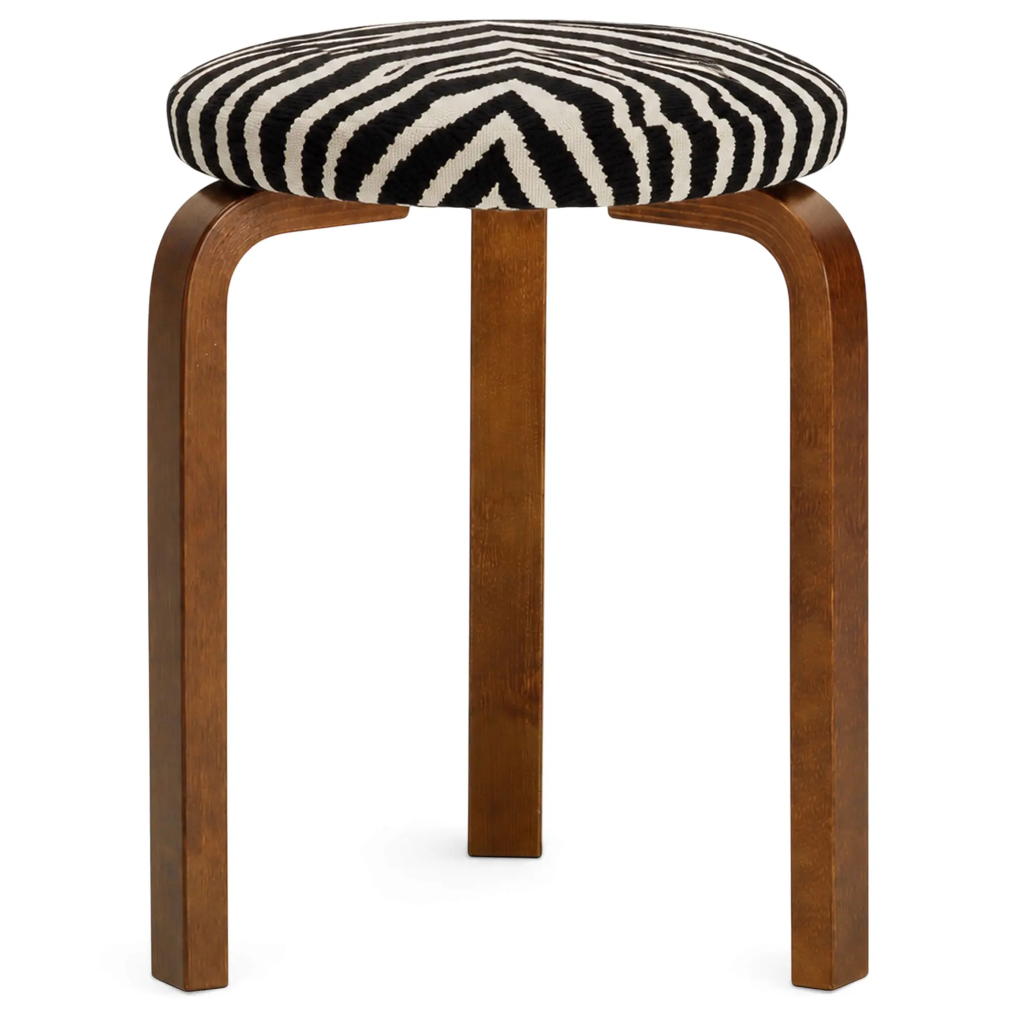Stool 60 sittpall valnötsbetsad björk / svart zebra
