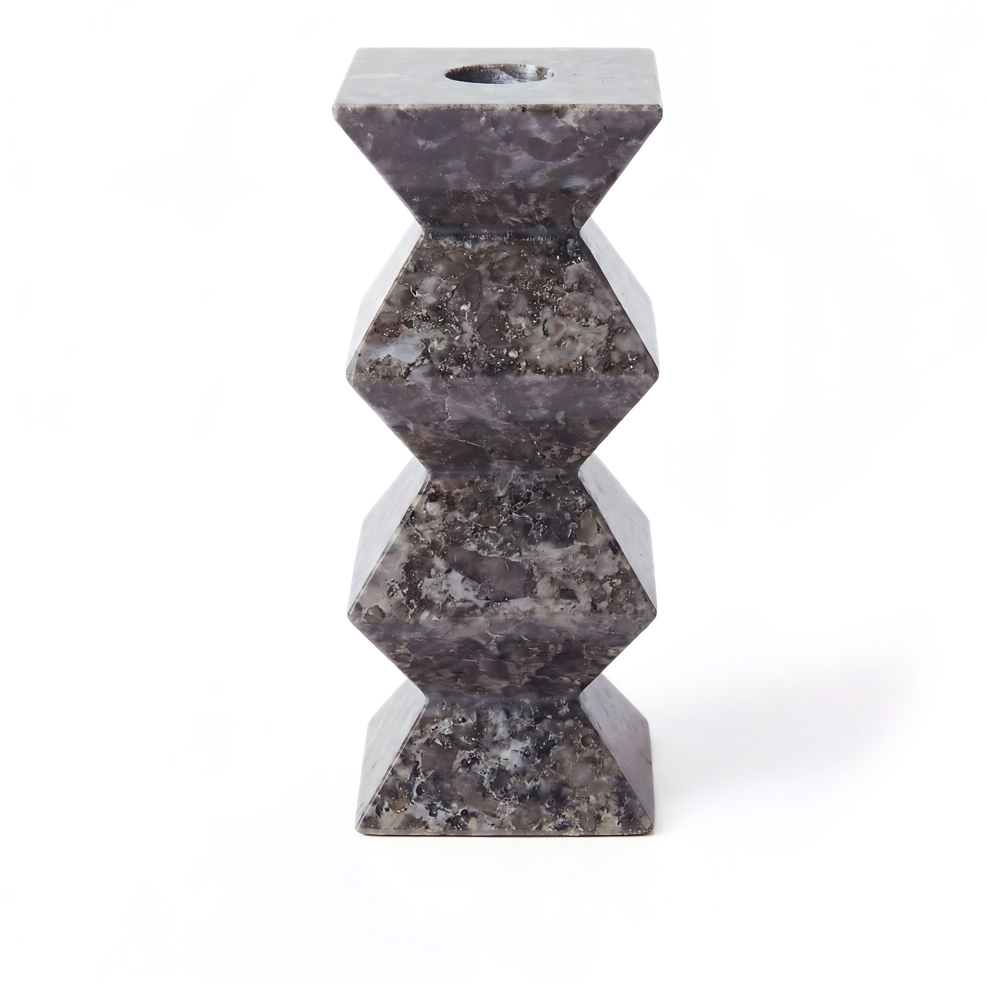 Dusty Deco - Totem Candle Holder Grey Marble High - Ljusstakar - Edin & Lina Kjellvertz - Gr&aring; - Sten