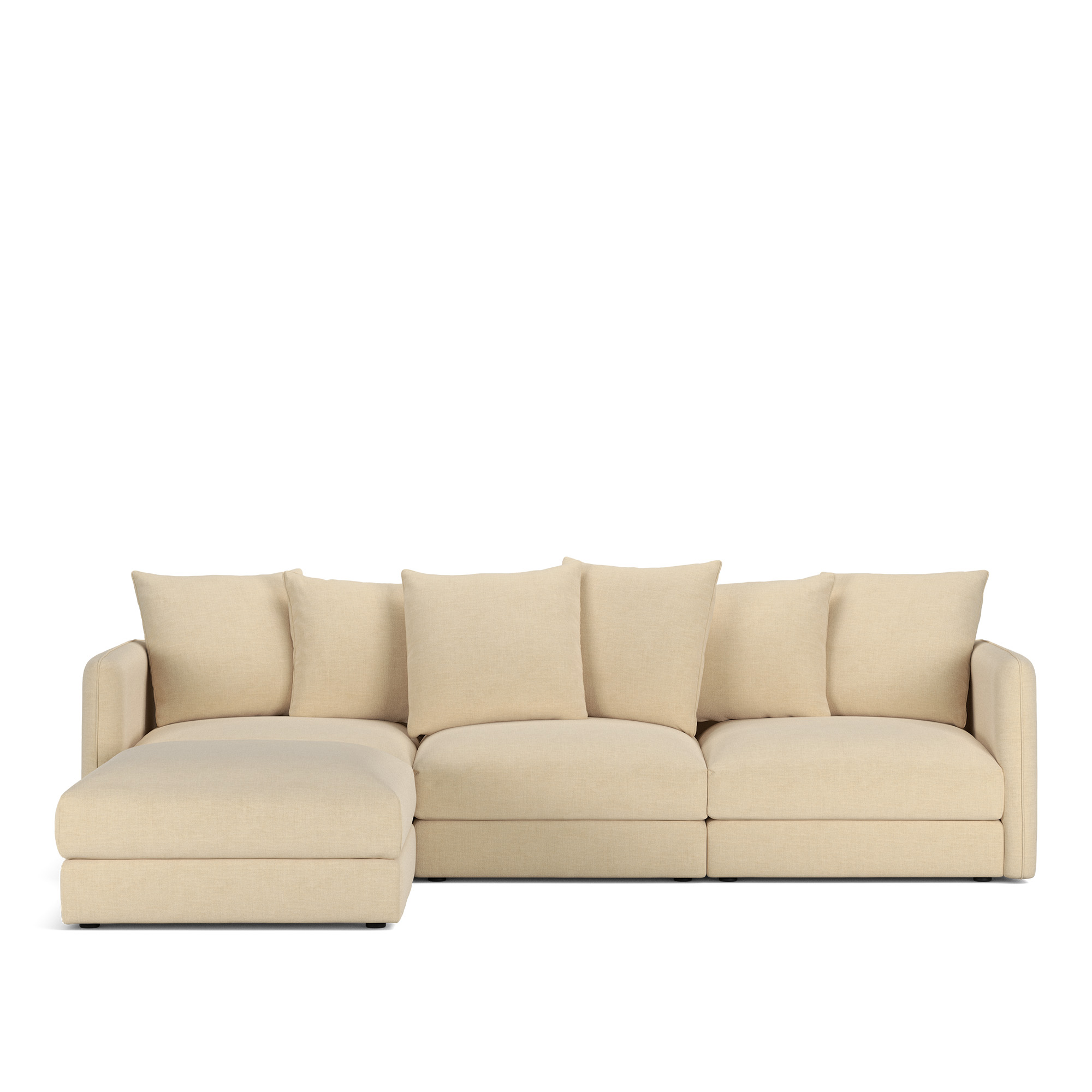 NOGA - Pavarotti 3-Seater + Footstool, Removable Cover, Cushion Variant 01, Sienna 101 - Soffor - Beige