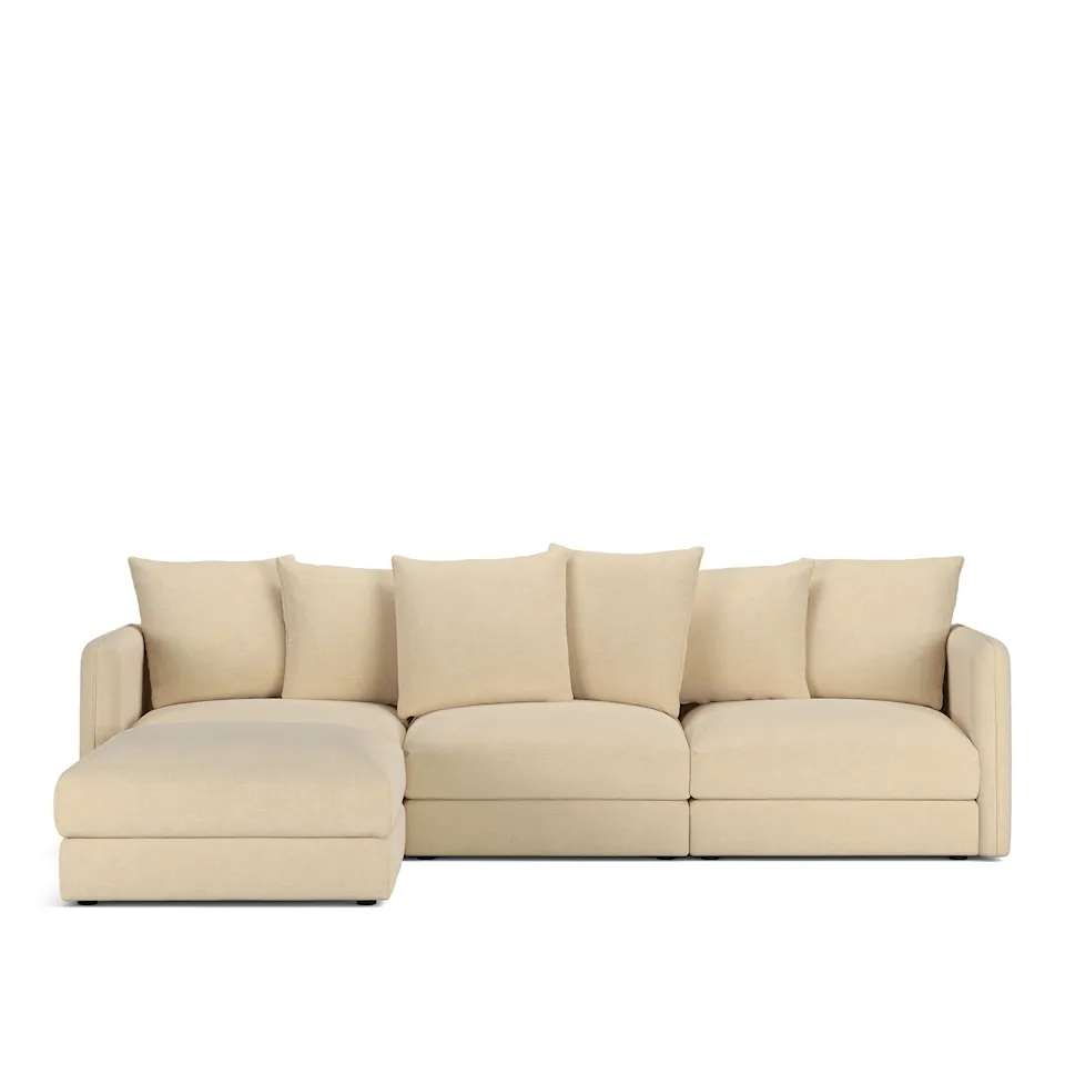 Pavarotti 3-Seater + Footstool, Removable Cover, Cushion Variant 01, Sienna 101