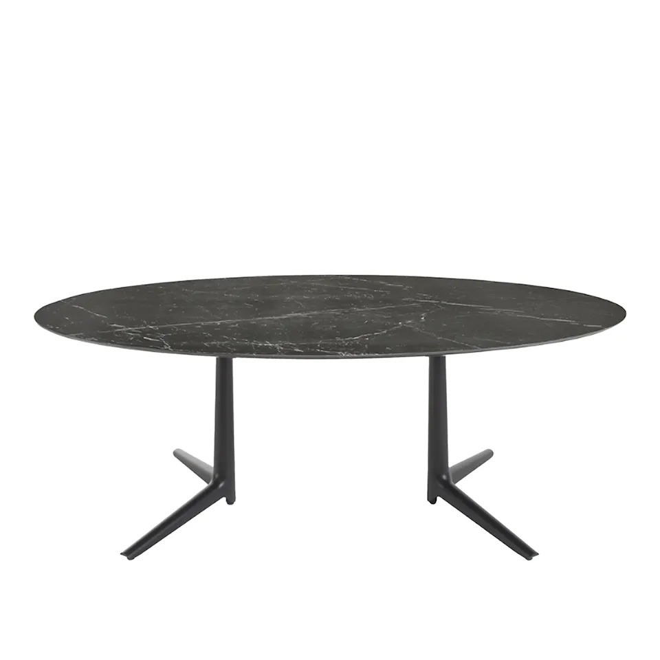 Multiplo XL 4084 oval bord 192x118cm svart marmor