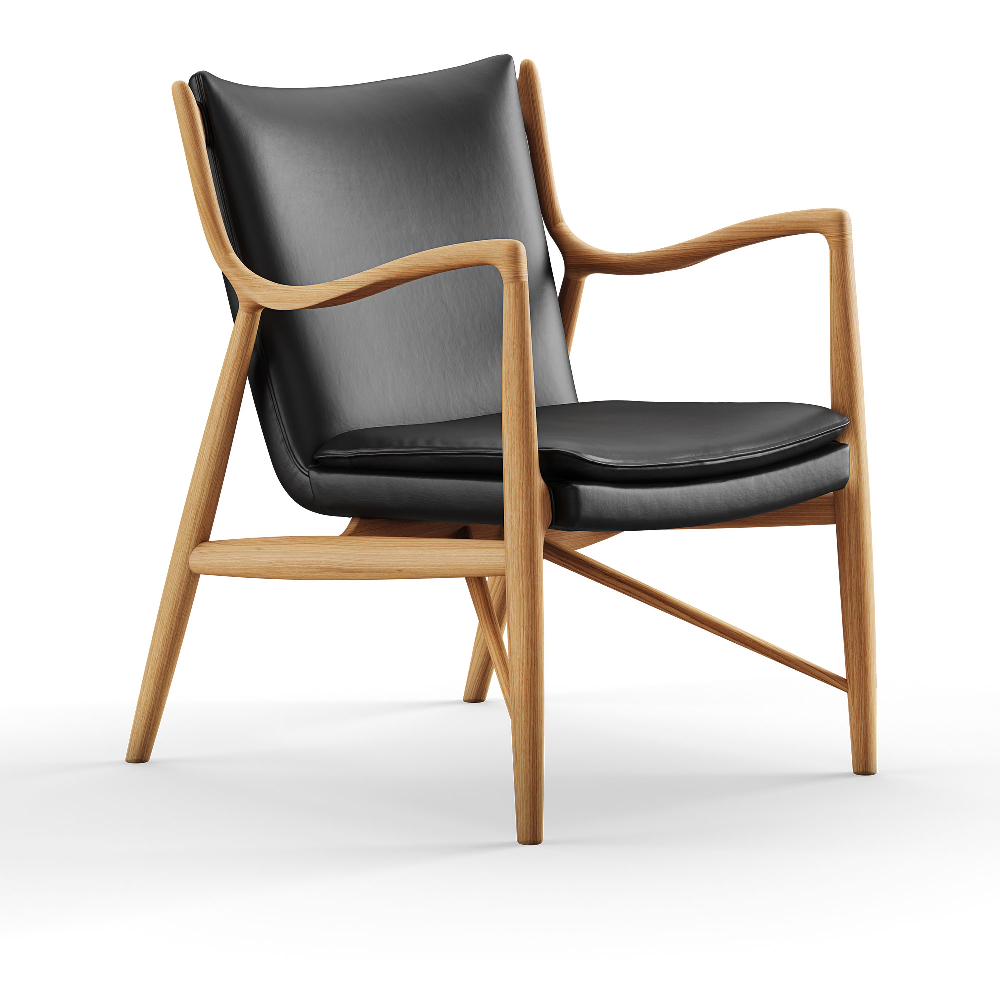 House of Finn Juhl - 45 Chair, Dark oiled oak, Leather Group 4 Elegance, 20198 Black - Fåtöljer - Finn Juhl - Träfärgad,Svart - Läder/Trä | Möbler - Fåtöljer Och Puffar - Fåtöljer | Möbelexperten