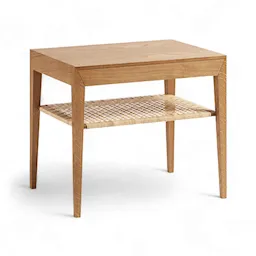 Model 35 Bedside Table Rattan Shelf