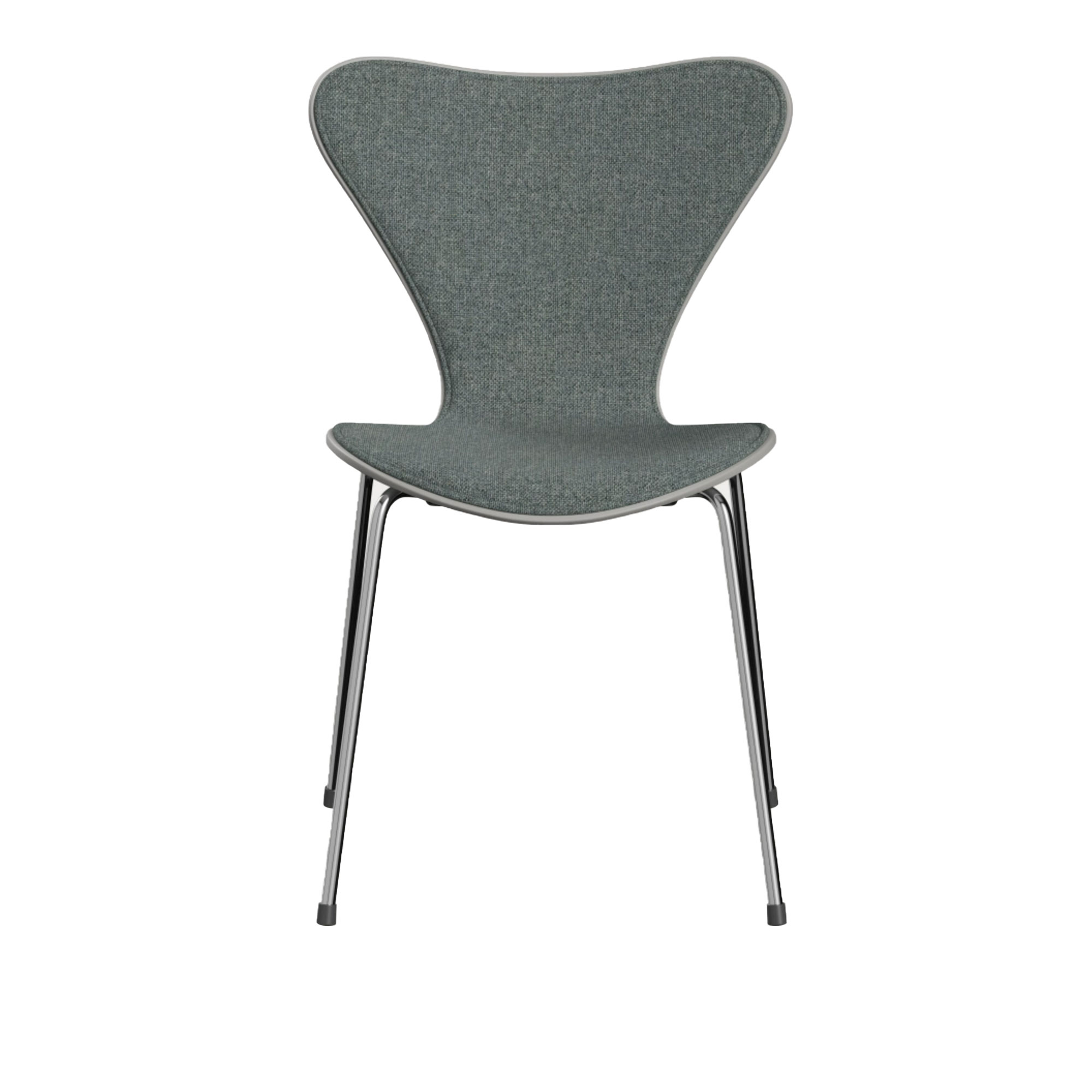 Fritz Hansen - 3107 Sjuan - Framsidesklädd, Nine Grey, Tyg, Hallingdal 130 - Matstolar - designer_arne_jacobsen - Grå - Metall/Trä/Textilmaterial