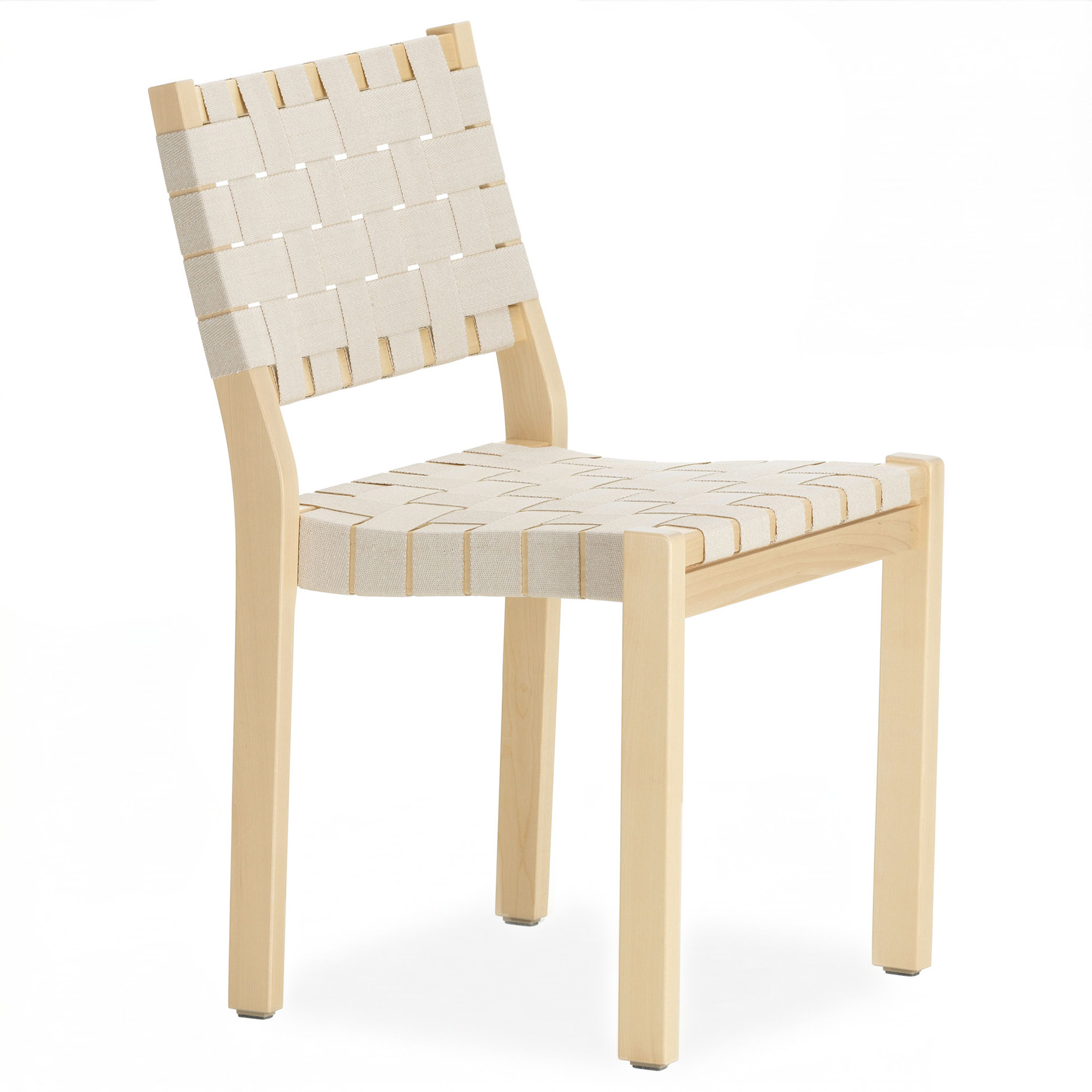 Artek - Chair 611 Bj&ouml;rk/Natural White - Matstolar - Alvar Aalto - Vit - Naturmaterial/Tr&auml;