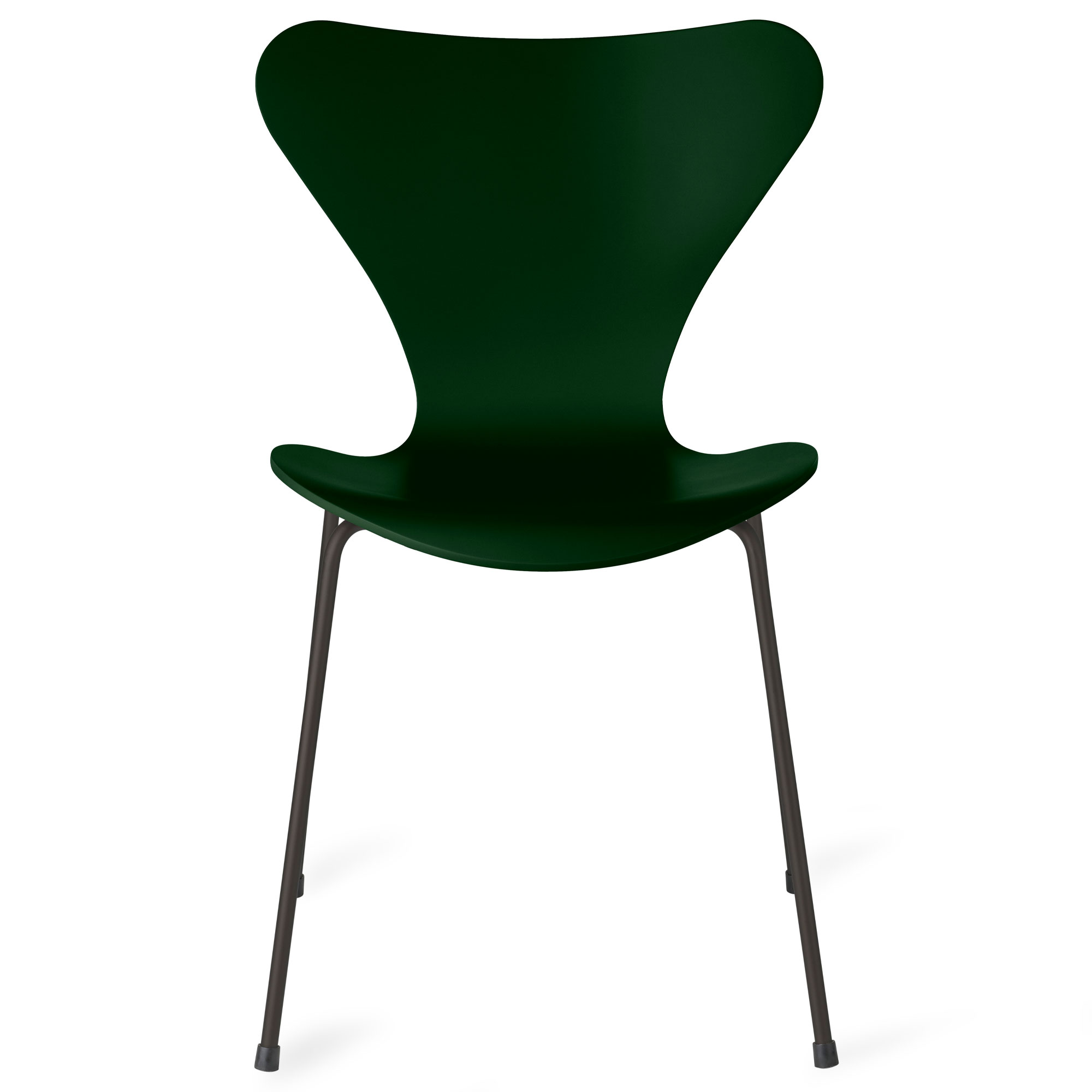 Fritz Hansen - Sjuan 3107 stol lackerad bokfanér warm graphite / evergreen - Matstolar - Arne Jacobsen - Grön - Metall/Trä | Möbler - Stolar Och Pallar - Matstolar | Möbelexperten