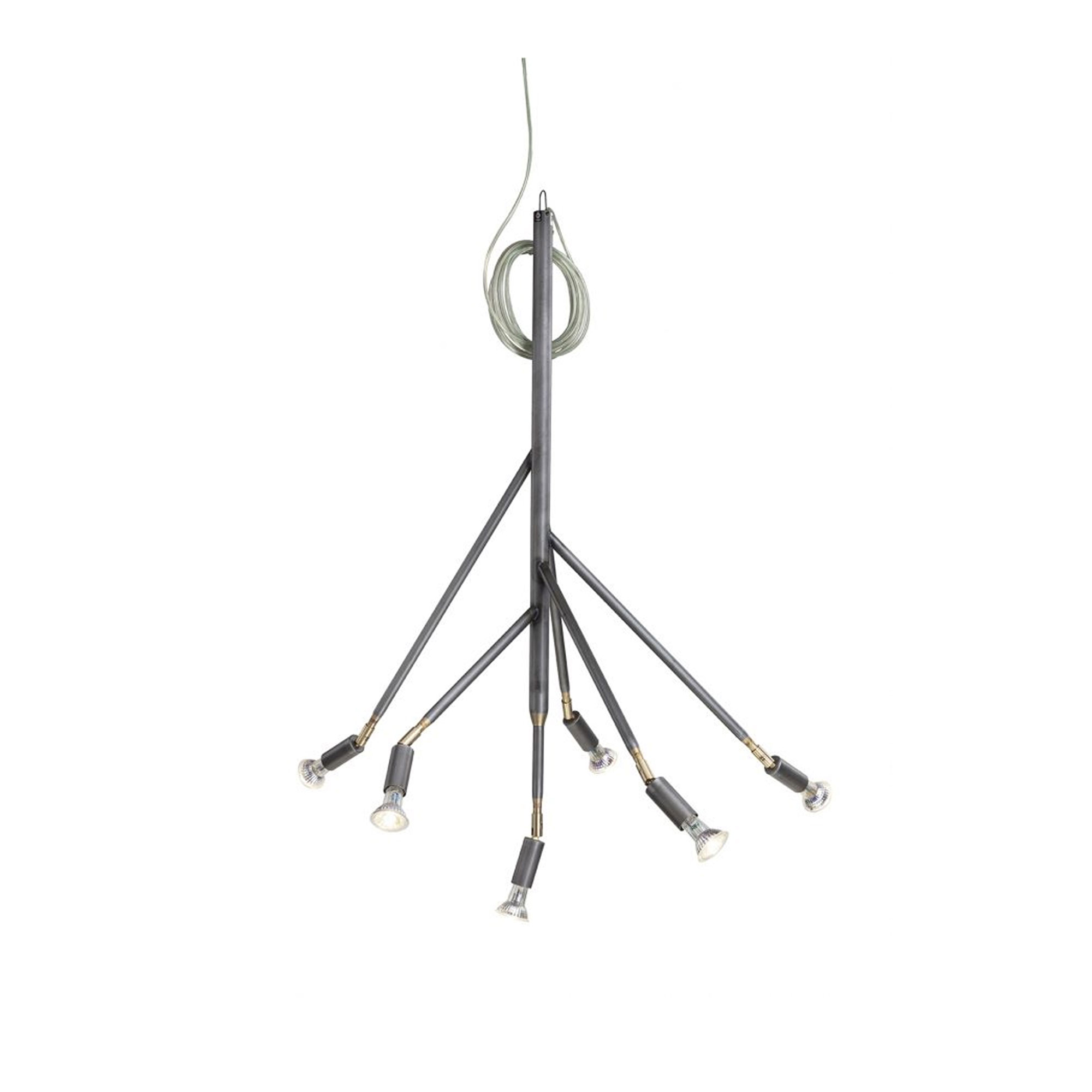 Örsjö Belysning - Kvist Pendant 6 Raw Steel - Takkronor - Jonas Bohlin - Grå | Belysning - Taklampor - Takkronor | Möbelexperten