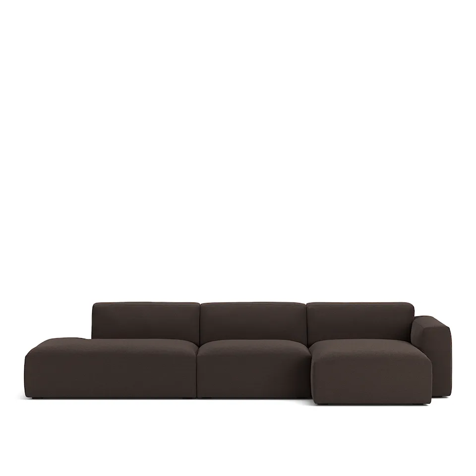 Brick 3-Seater Chaise Lounge Open End Left Lario 120 Removable Upholstery