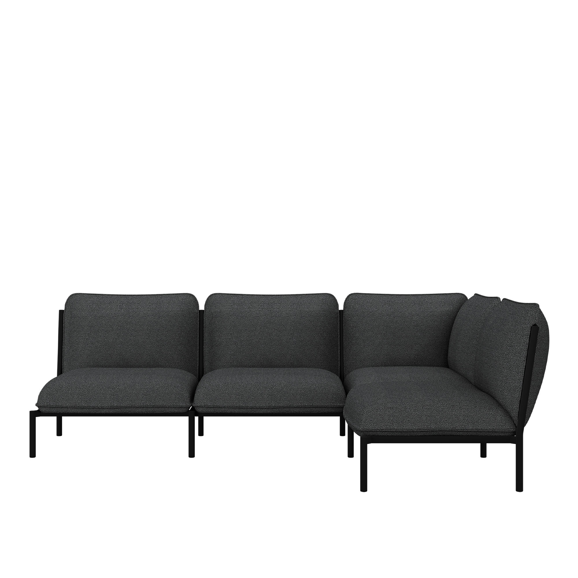 HEM - Kumo Corner Sofa - Right Graphite - Soffor - Anderssen & Voll - Grå - Metall/Syntetiskt/Skum/Ull