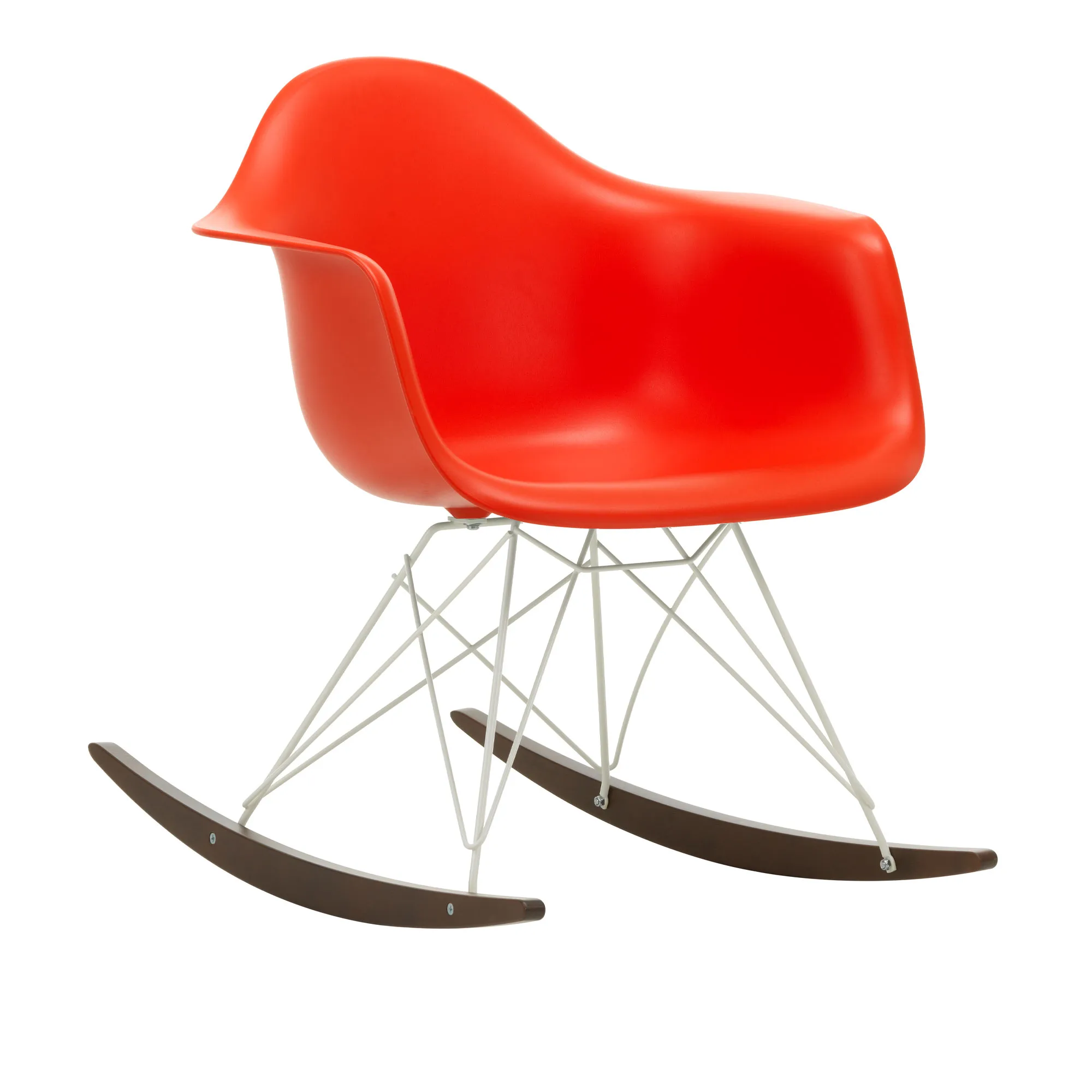 Eames RE Plastic Armchair RAR gungstol White/Dark Maple