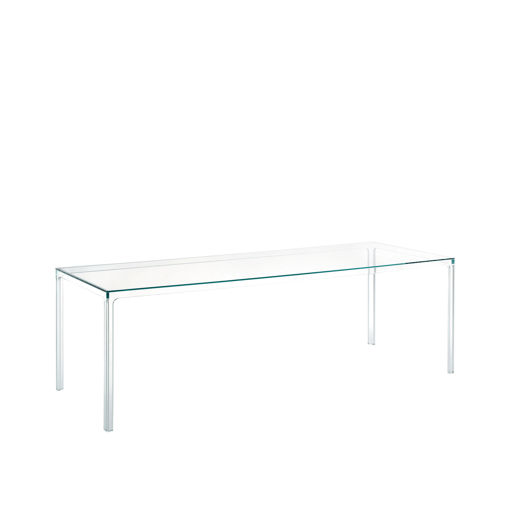 Glas Italia - OSC02 Square Table, Top:Tempered Glass  - Matbord - Piero Lissoni - Transparent - Glas
