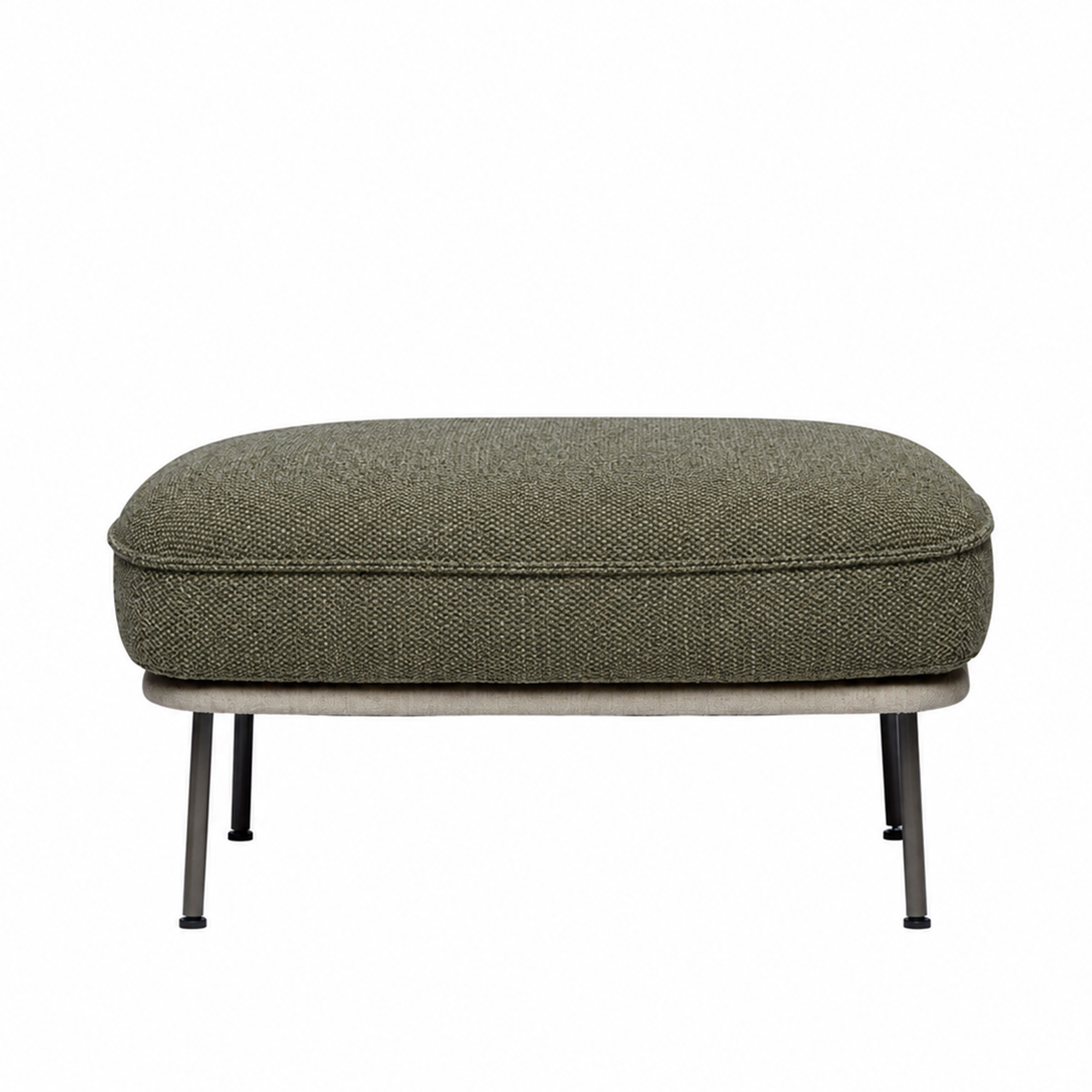 Fogia - Lyra footstool - moss/sacho 001, ral 9005 matte black metal legs, standard stitching - Fotpallar - Andreas Engesvik