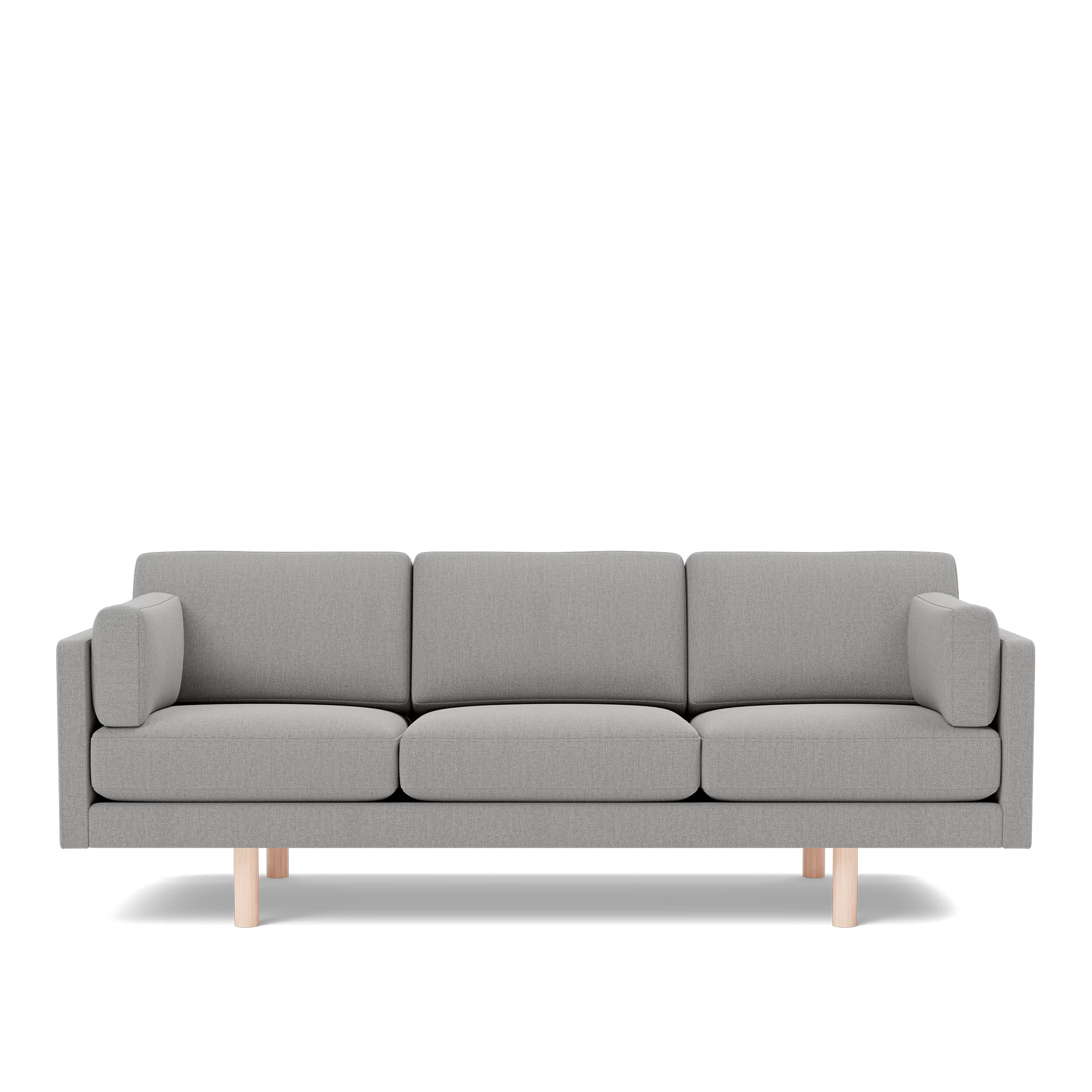 Fredericia Furniture - EJ220 Sofa - 3 seater - 212 cm - 3 cushions - Re-Wool 128 - Down wrap - without buttons - Oak soap treated - Soffor - Erik Jørgensen - Textilmaterial