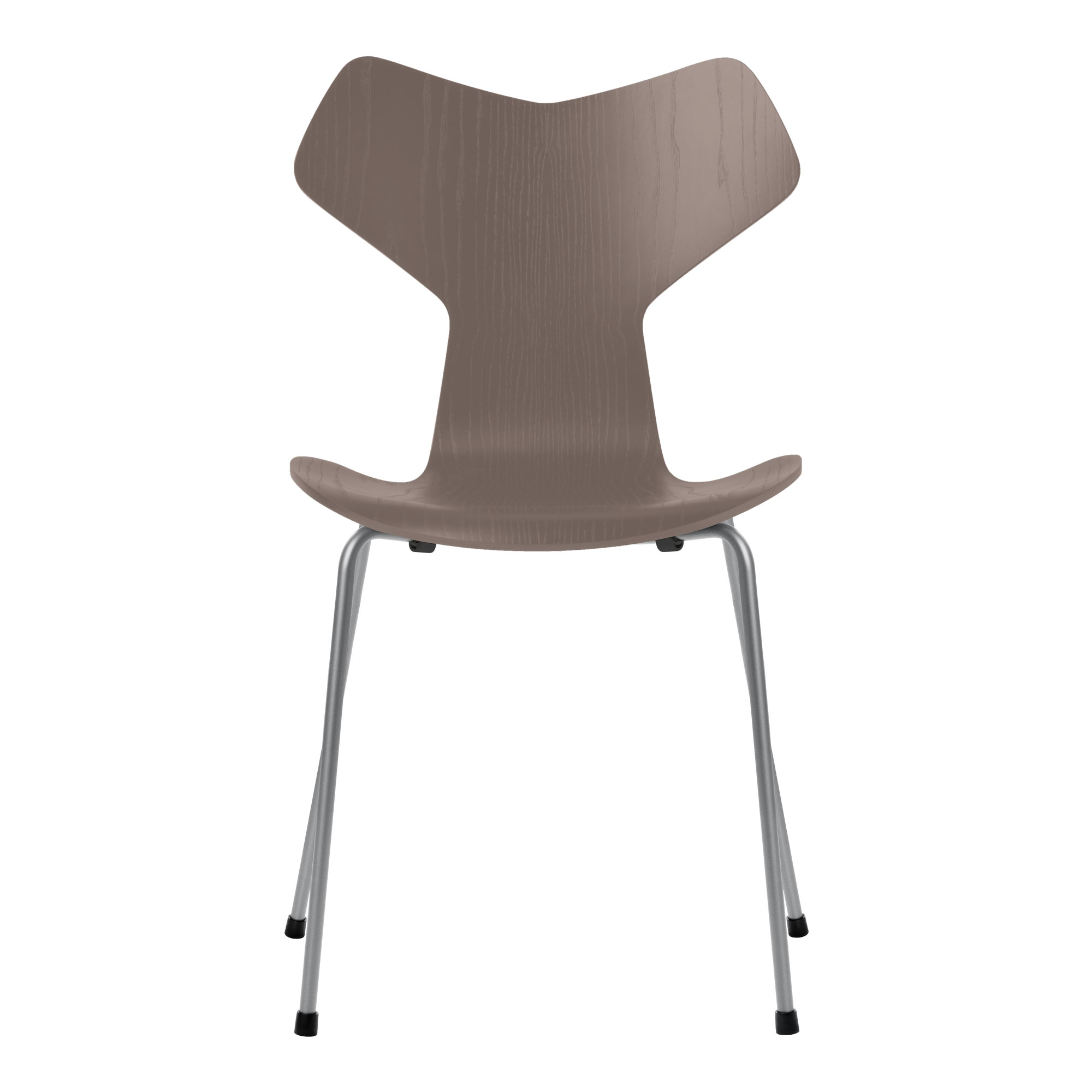 Fritz Hansen - Grand Prix 3130 Deep Clay Fargad Ask/Silver Grey - Matstolar - designer_arne_jacobsen - Beige,Grå - Metall/Trä
