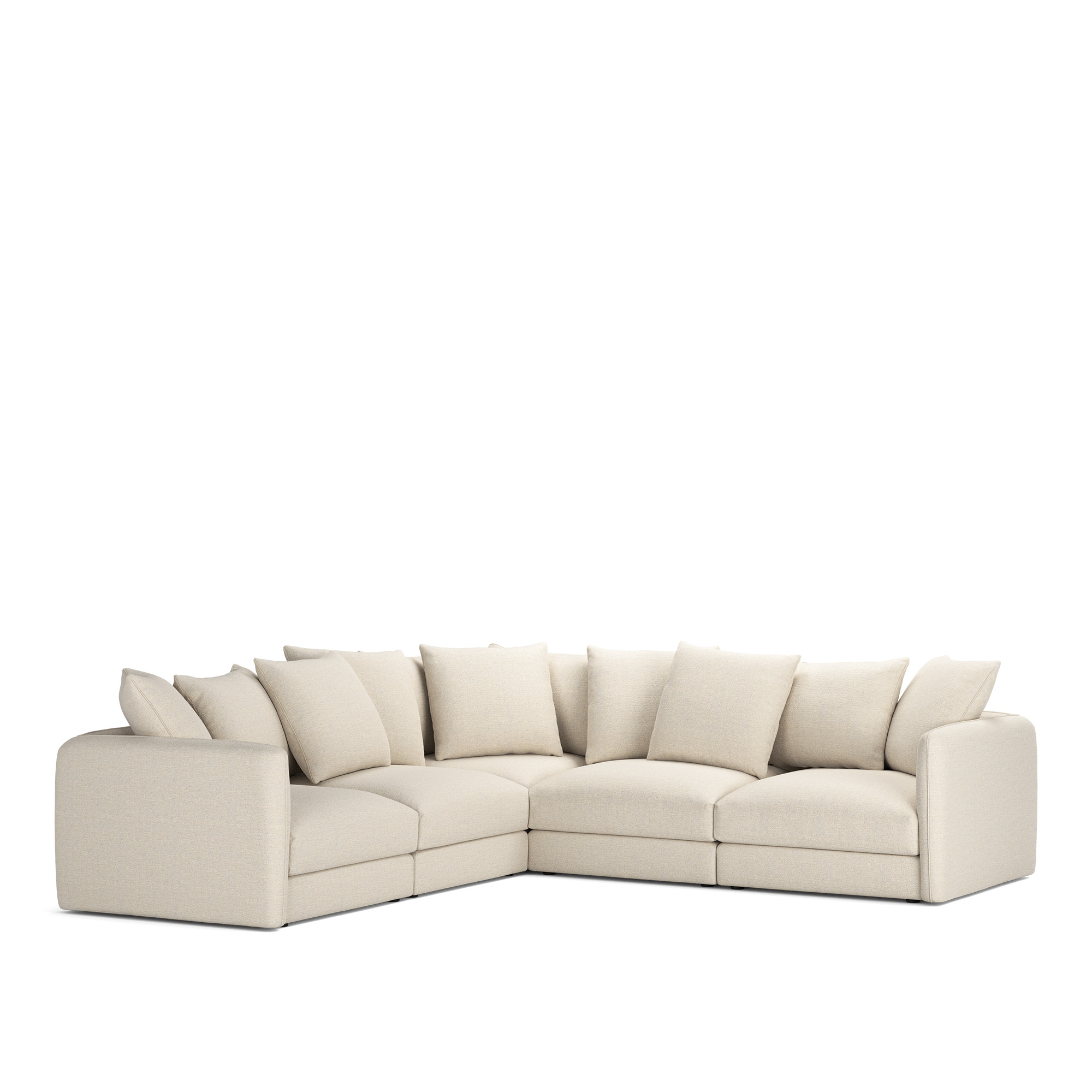 NOGA - Pavarotti 5-Seater Corner, Fixed Cover, Cushion Variant 01, Lario 38 - Soffor - Beige