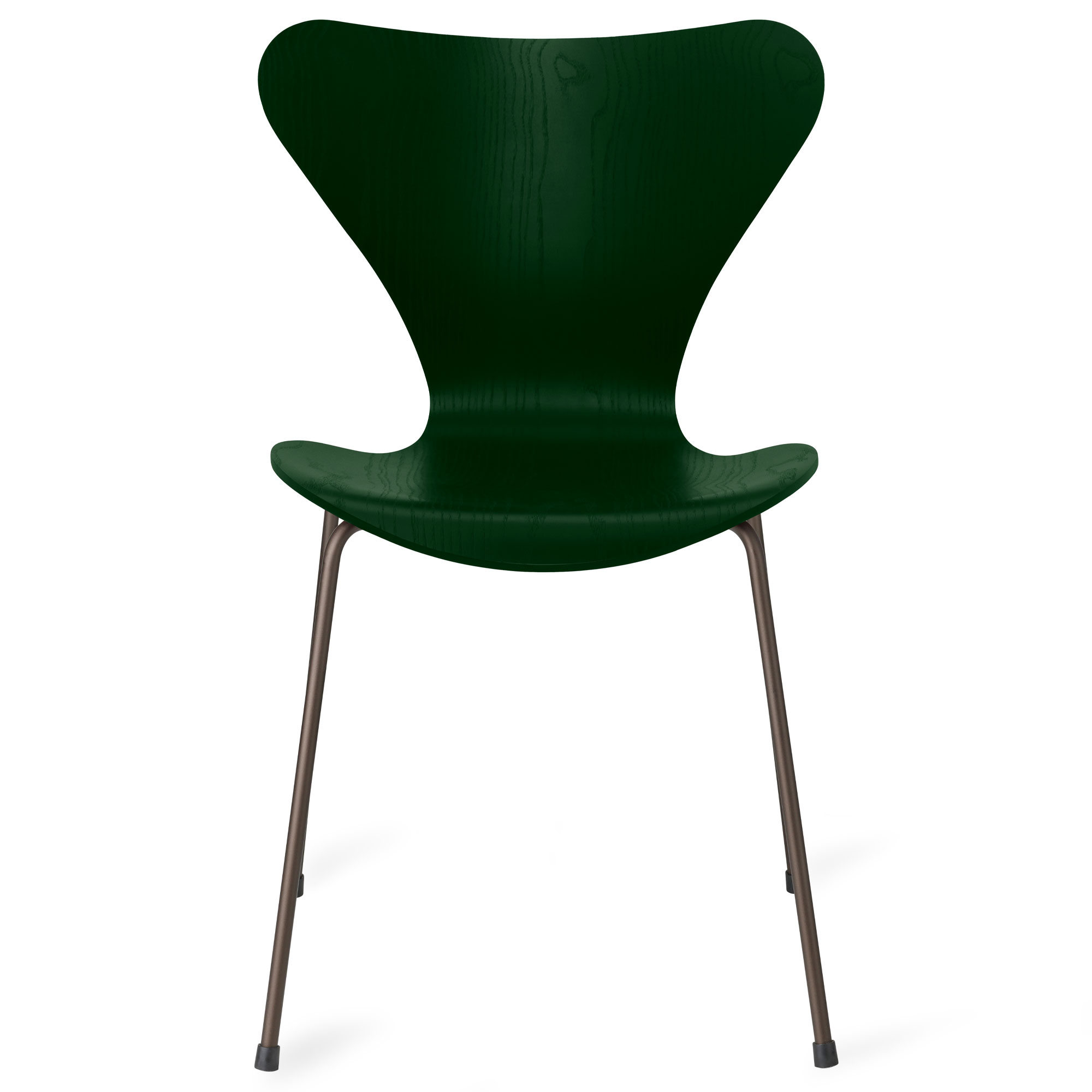 Fritz Hansen - Sjuan 3107 stol färgad askfanér brown bronze / evergreen - Matstolar - Arne Jacobsen - Grön - Metall/Trä | Möbler - Stolar Och Pallar - Matstolar | Möbelexperten