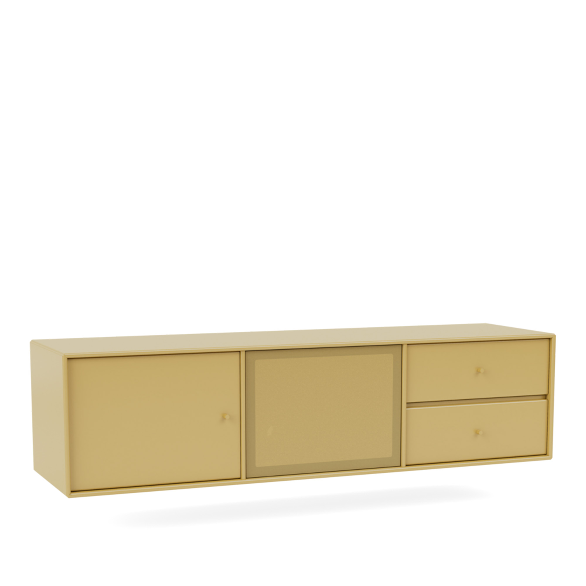 montana - octave vi tv bench 157-cumin 04 suspension rails - tv-bänkar - peter j. lassen - gul - trä