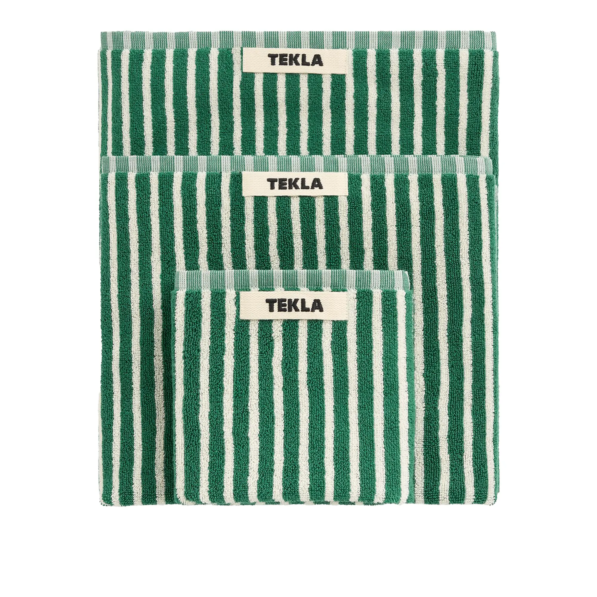 Terry Teal Green Stripes håndkle