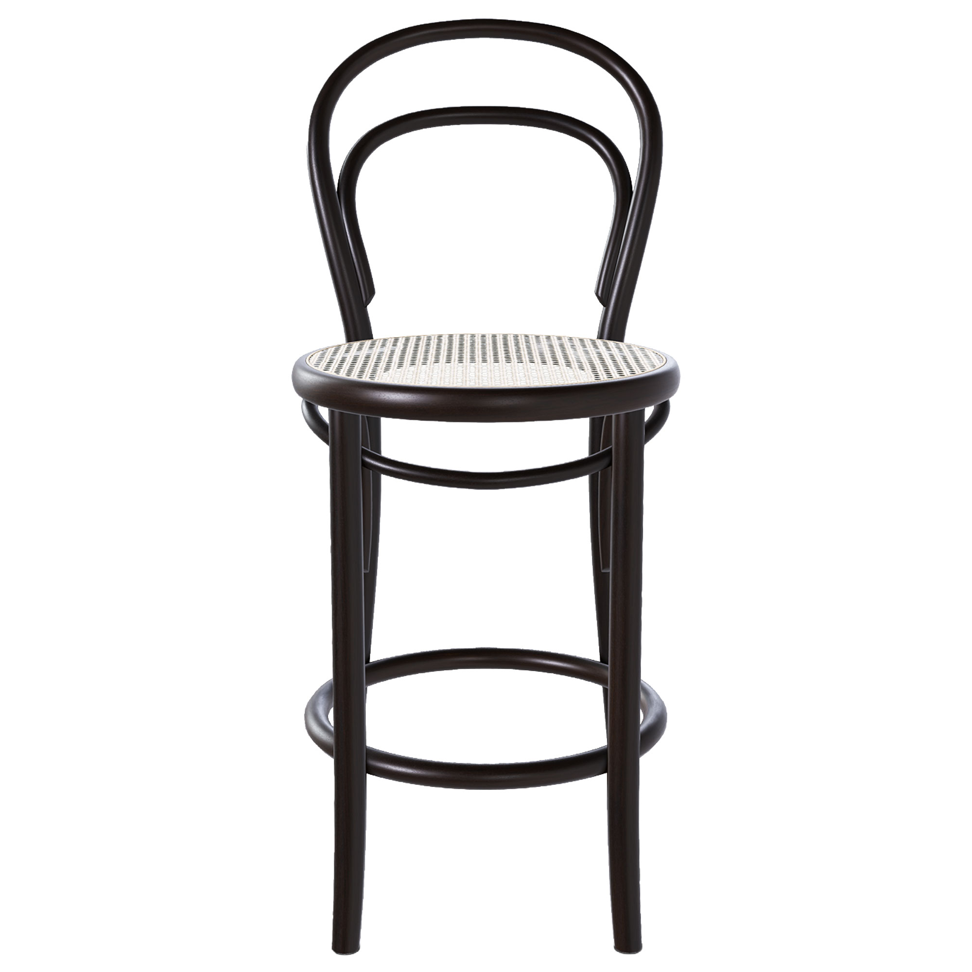 Ton - Ton Barstool 14 Low - Coffee B4 / Cane - Barstolar - Michael Thonet - Brun - Tr&auml;