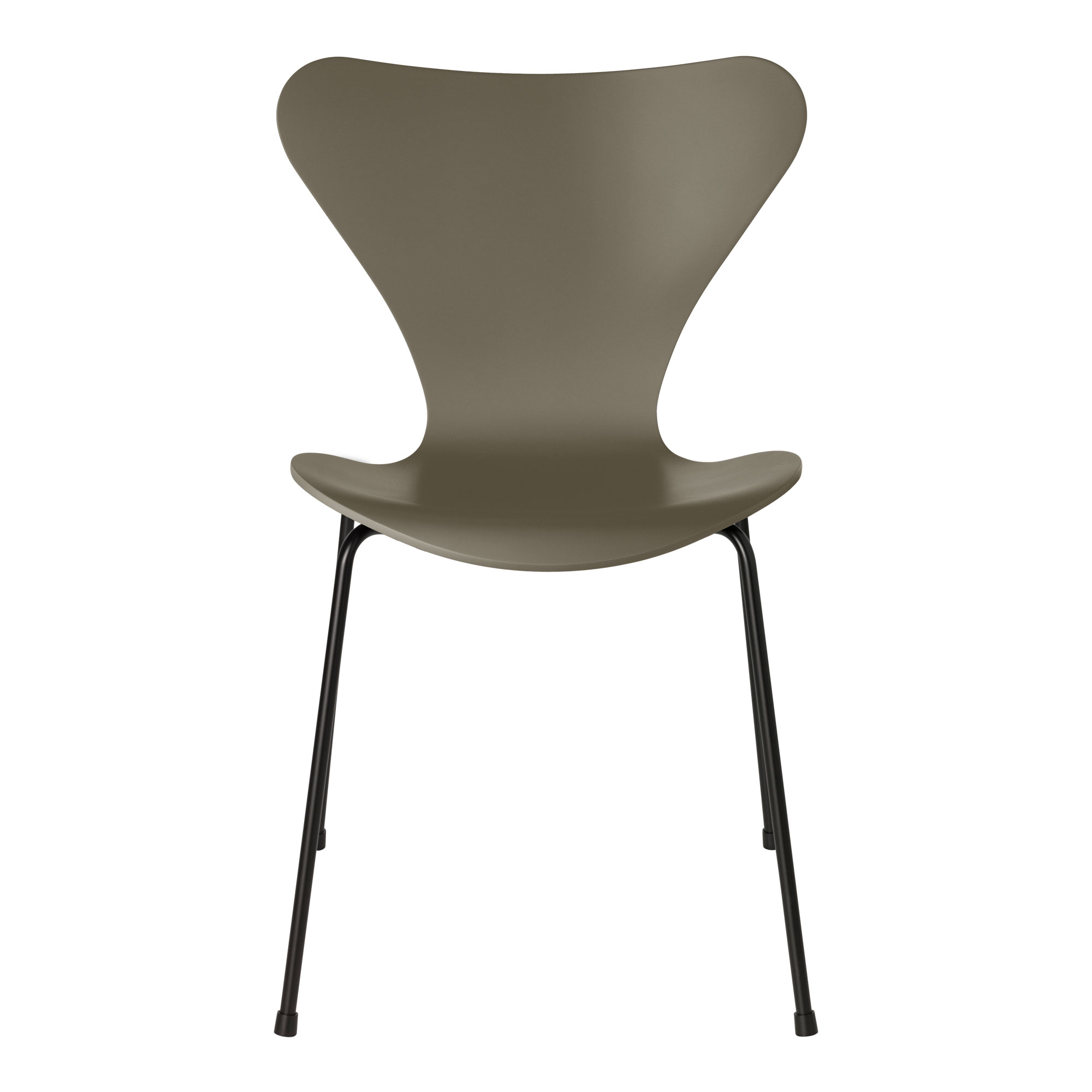 Fritz Hansen - Sjuan 3107 Olive Green Lackad/Black - Matstolar - designer_arne_jacobsen - Grön - Metall/Trä