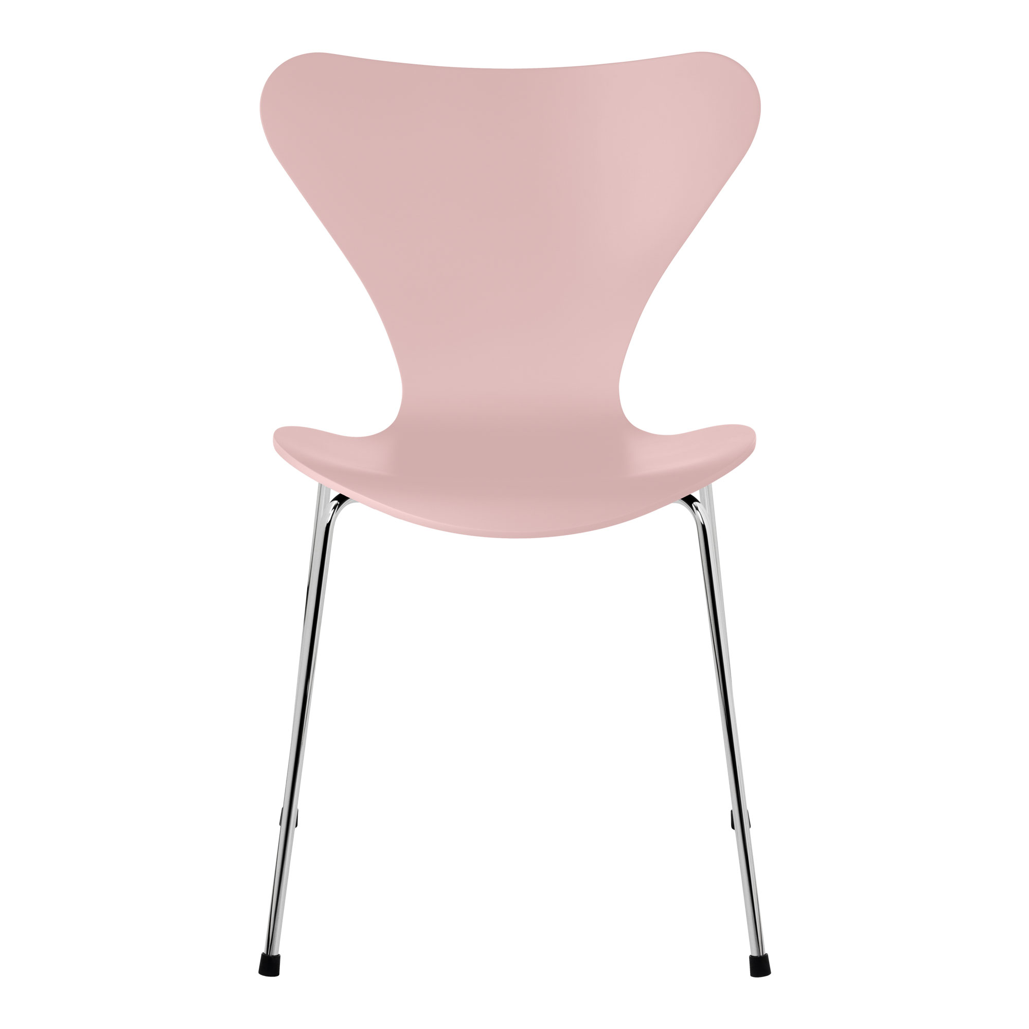 Fritz Hansen - Sjuan 3107 Pale Rose Lackad/Chrome - Matstolar - designer_arne_jacobsen - Metall/Trä