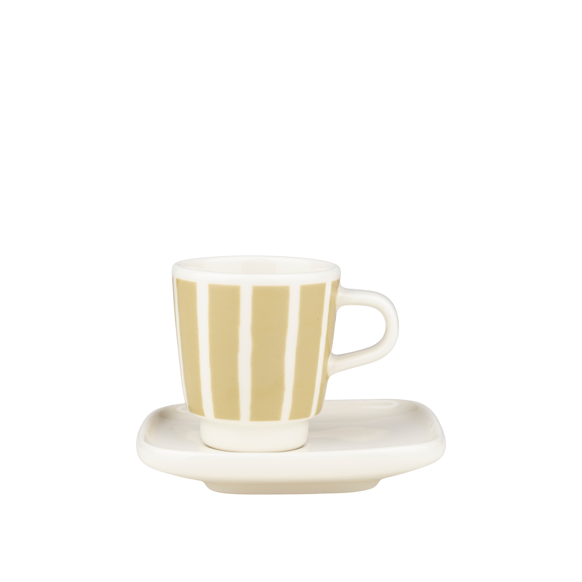 Marimekko - Piccolo Espresso Cup & Saucer &ndash;&nbsp;Sand - Espressokoppar - Sami Ruotsalainen - Beige,Vit