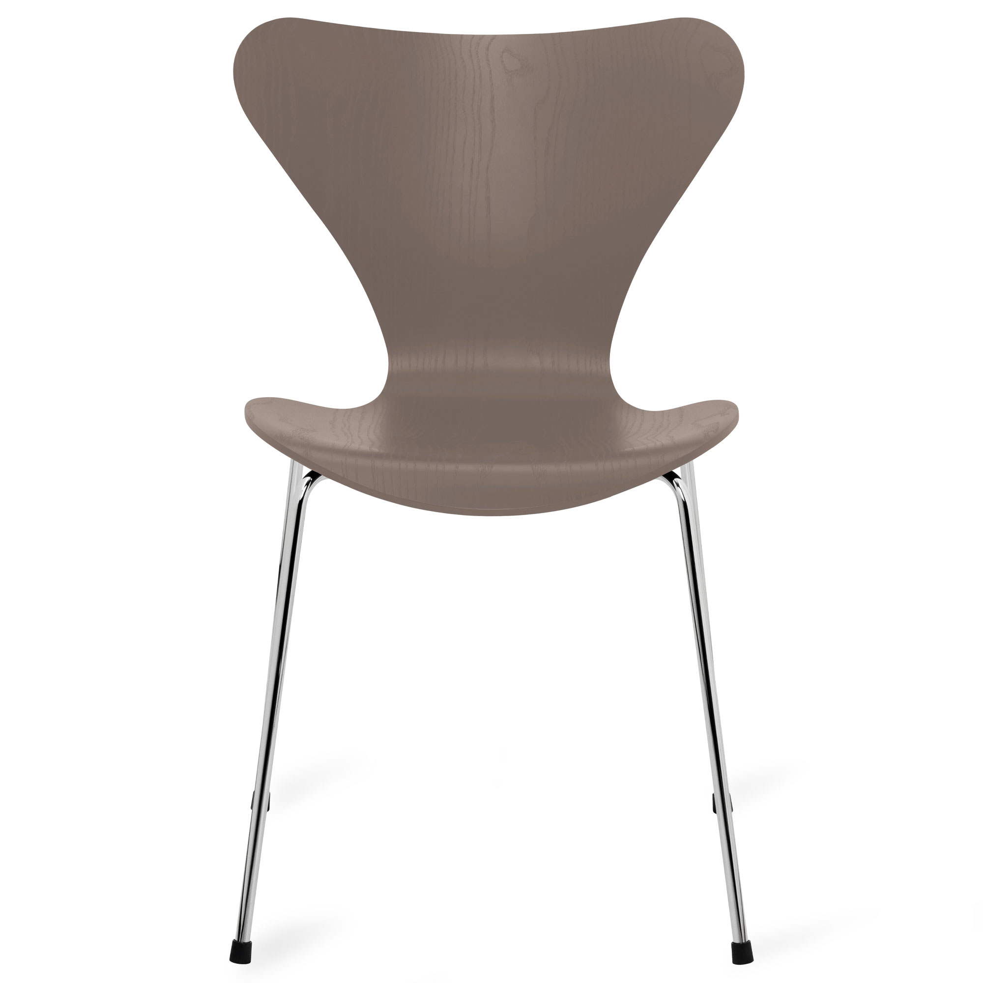Fritz Hansen - Sjuan 3107 stol f&auml;rgad askfan&eacute;r chrome / deep clay - Matstolar - Arne Jacobsen - Beige,Gr&aring; - Metall/Tr&auml;