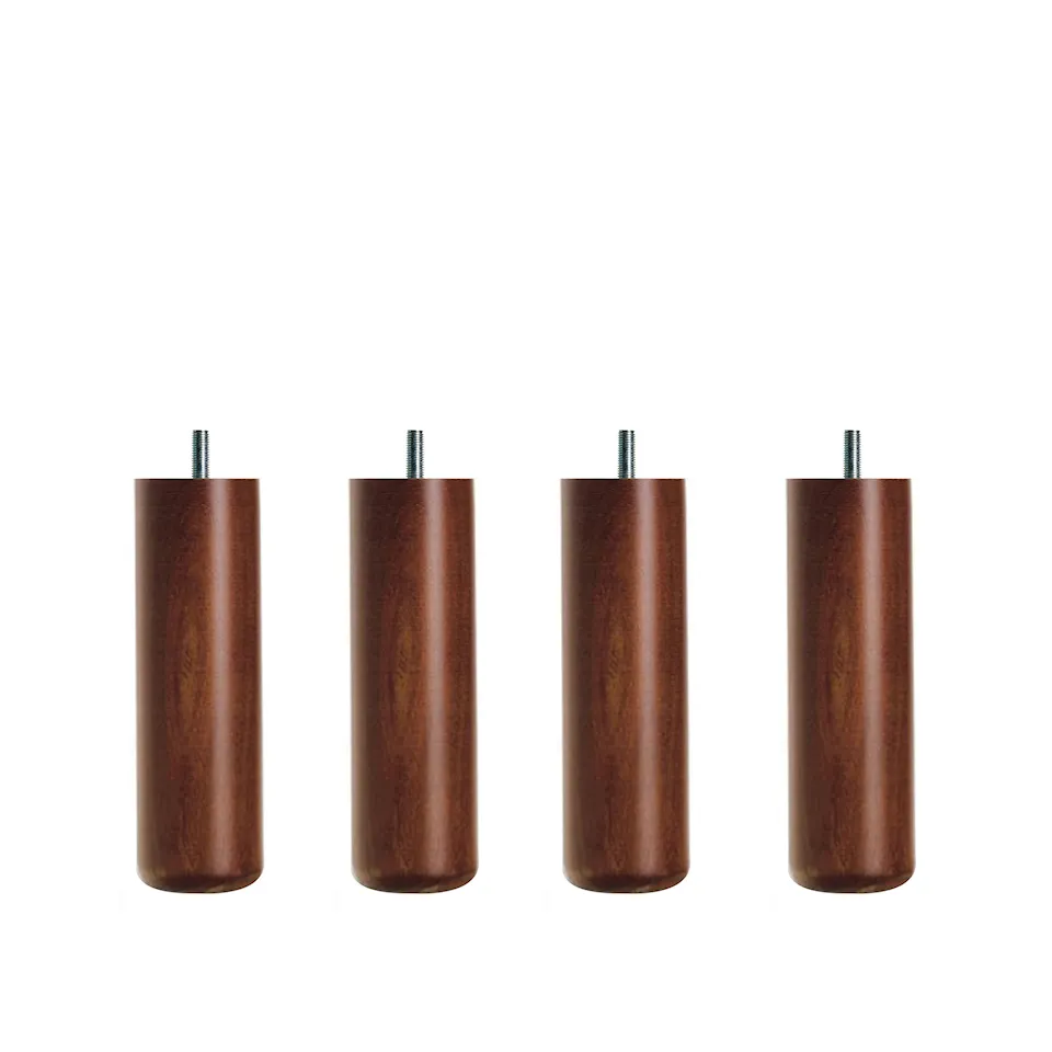 DUX Inspiration sängben runda valnöt 4-pack