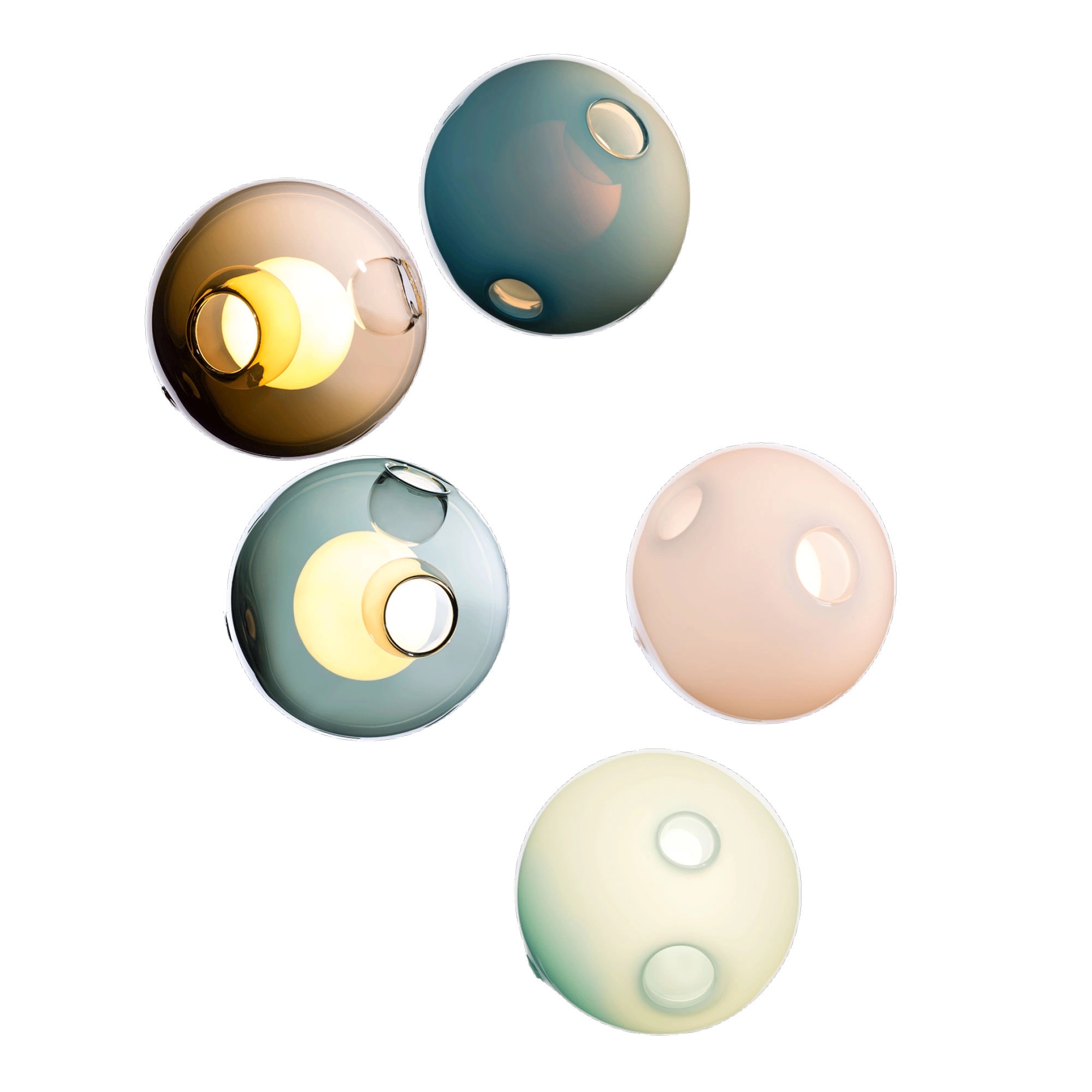 Bocci - 28.5 Random, Multi - 10 Xenon - Pendellampor - Omer Arbel - Flerfärgad