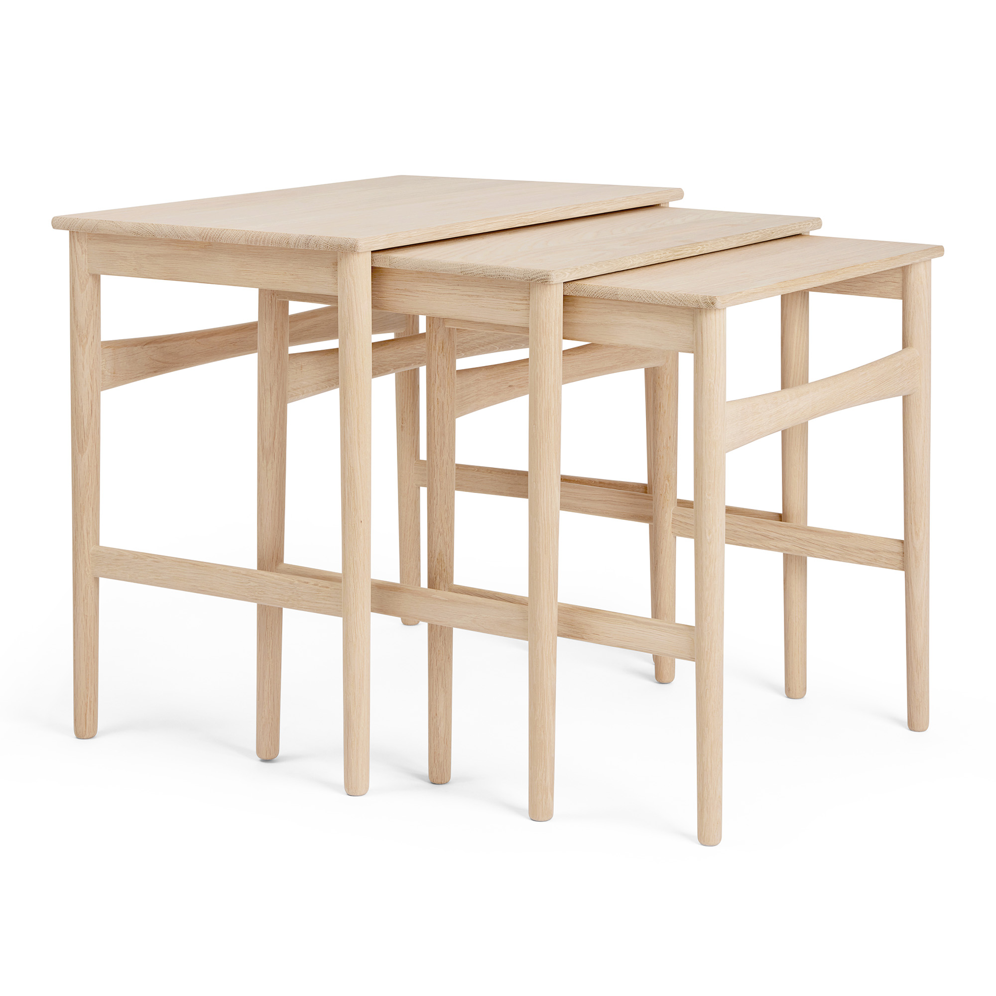 carl hansen - ch004 nesting table oak oil - sidobord - hans j. wegner - träfärgad - trä