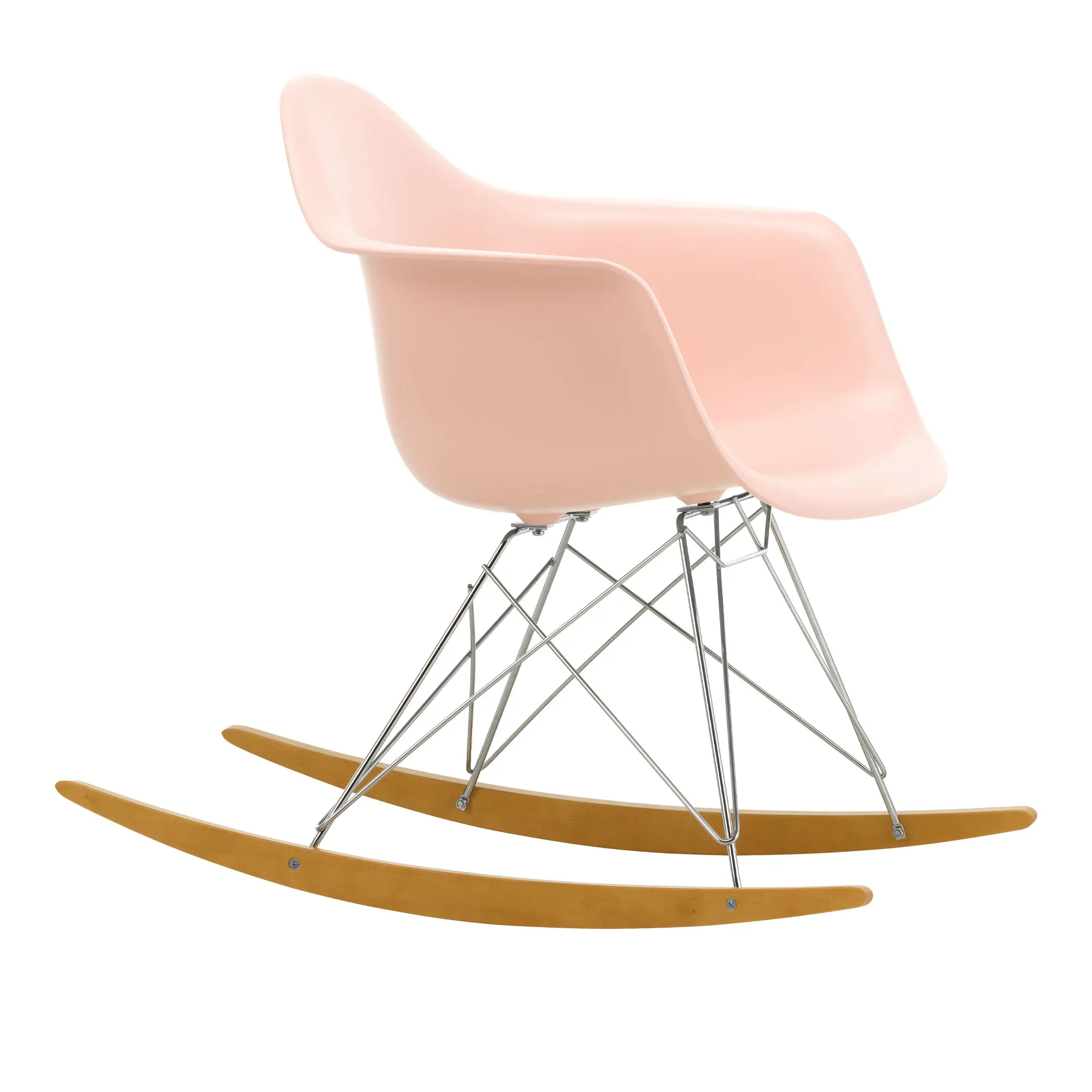 Eames RE Plastic Armchair RAR gungstol Chrome/Golden Maple