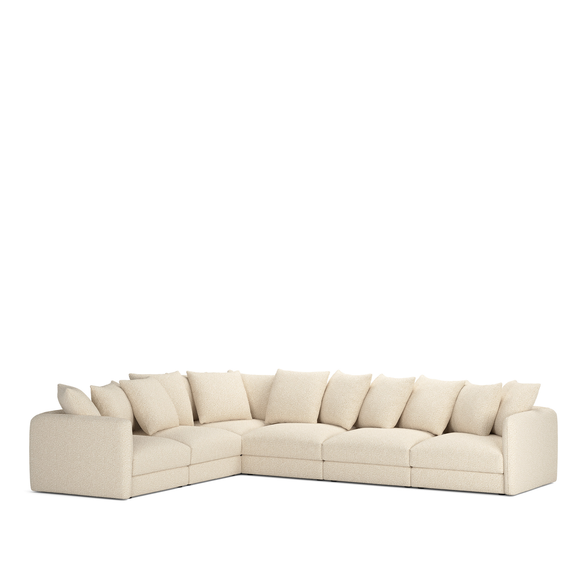 NOGA - Pavarotti 6-Seater Corner, Removable Cover, Cushion Variant 01, Vellus 04 - Soffor - Beige