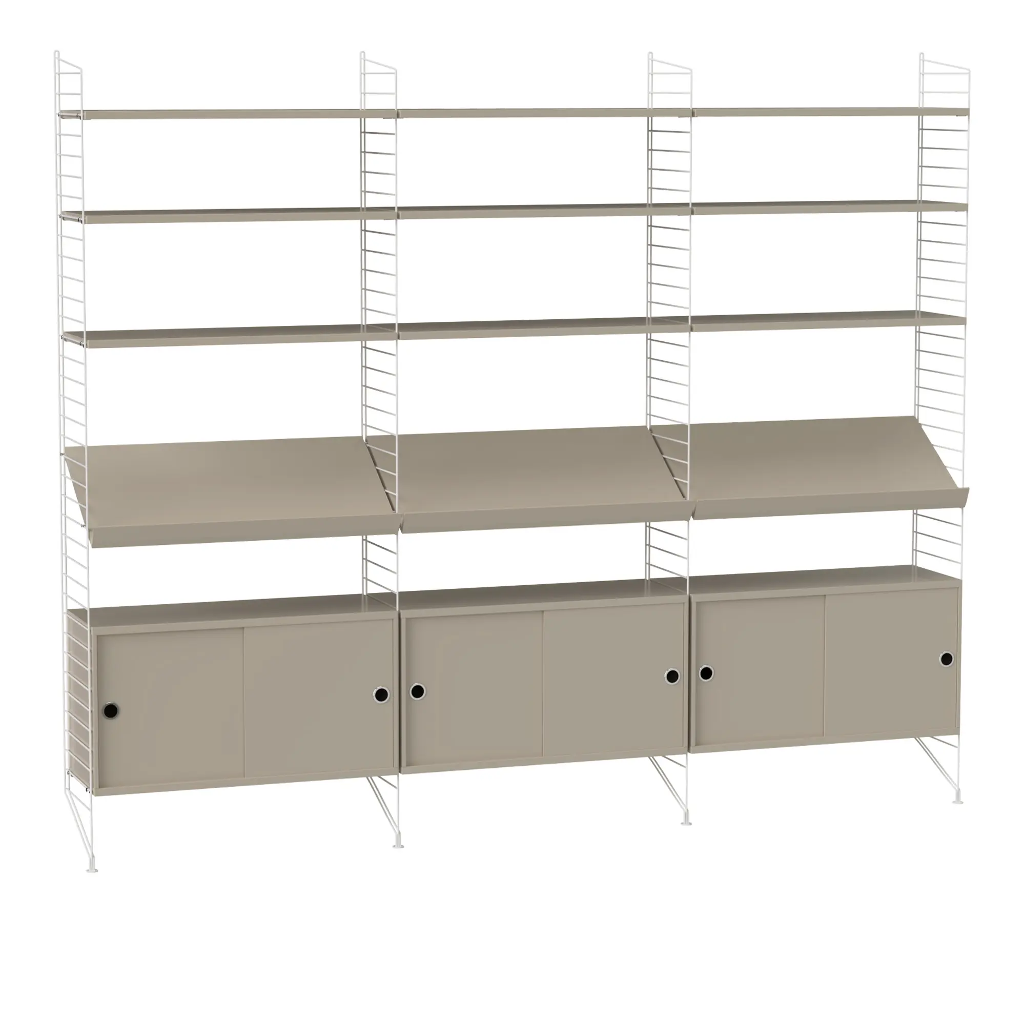 Vardagsrum Hyllsystem G Beige / Vit