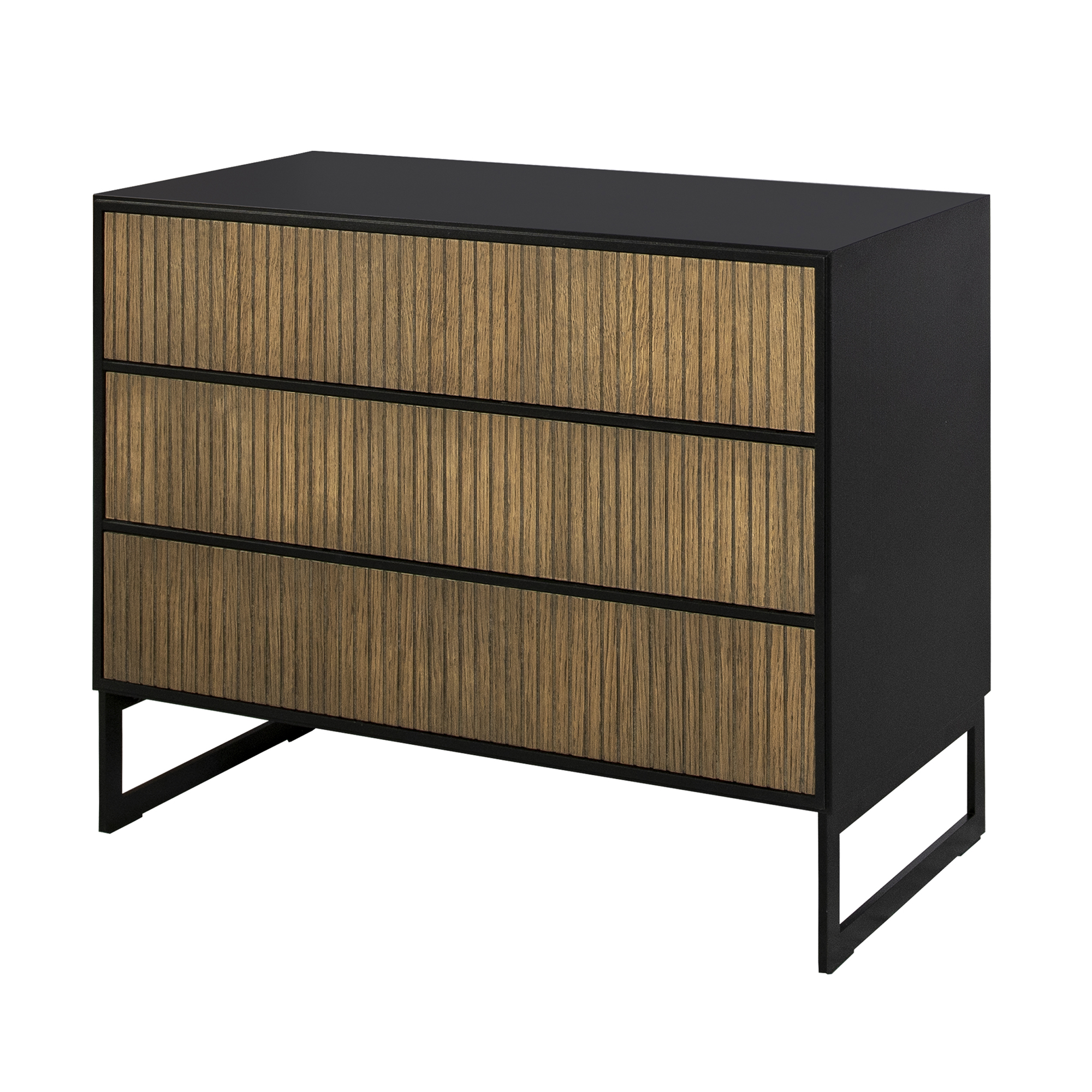 Englesson - Line Byrå 6844BW-B Burned Walnut / Black / Black - Kommoder - Tre farget,Svart - Metall/Tre