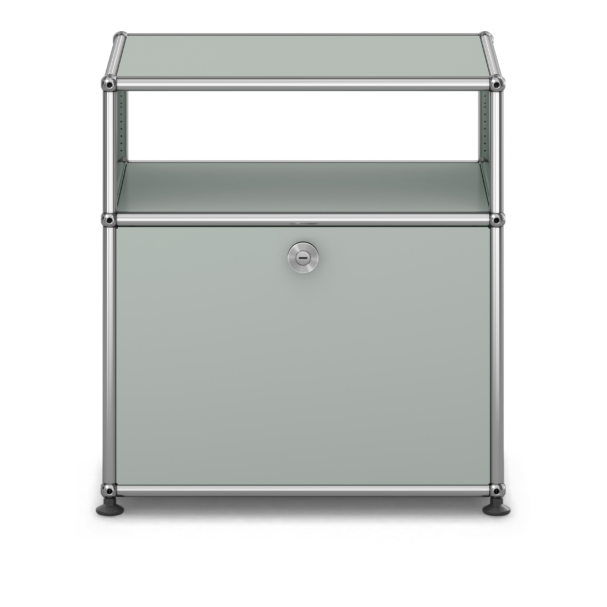 USM - USM Haller Bedside Table M55 Light Grey - Sängbord - Fritz Haller & Paul Schärer - Grå - Metall | Möbler - Bord - Sängbord | Möbelexperten