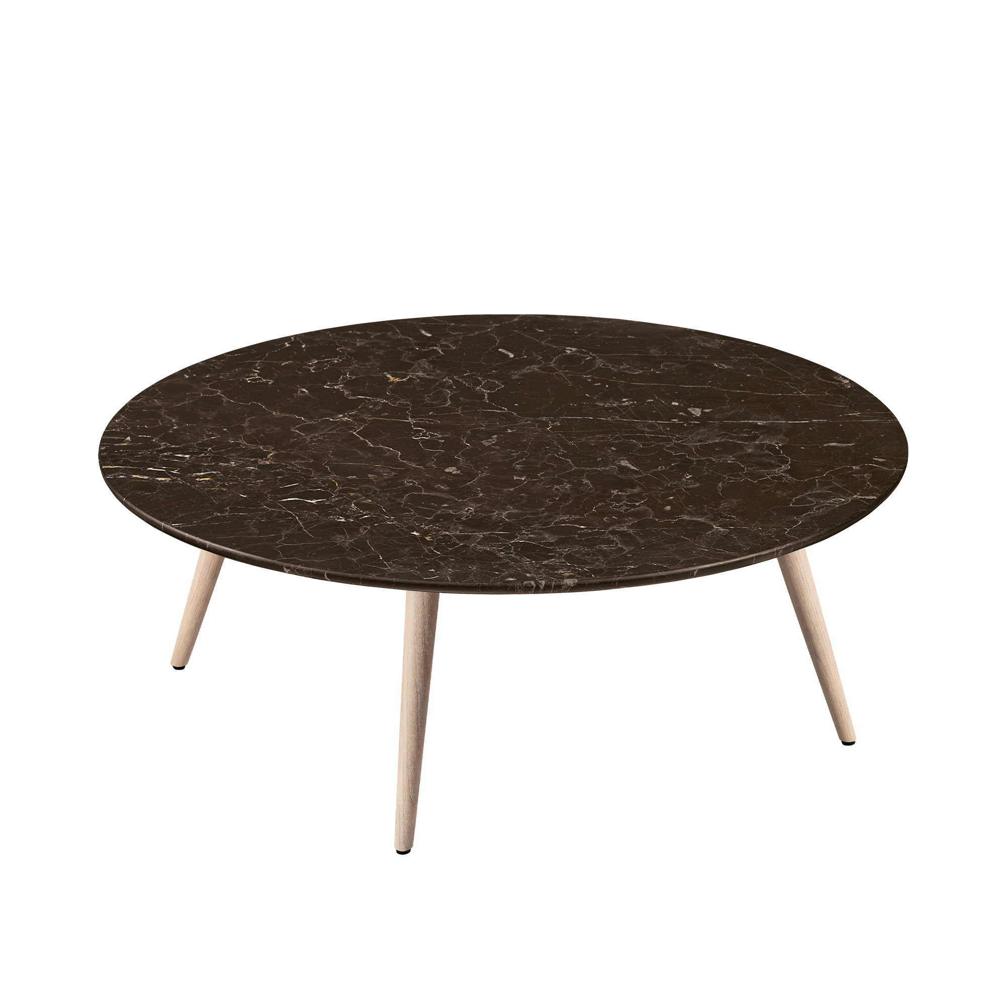 Walter Knoll - 375 Side Table T2, Noir Saint Laurent, Oak White Pigmented, H: 33, Ø: 97 - Sofabord - Walter Knoll Team - Svart - Tre/Stein