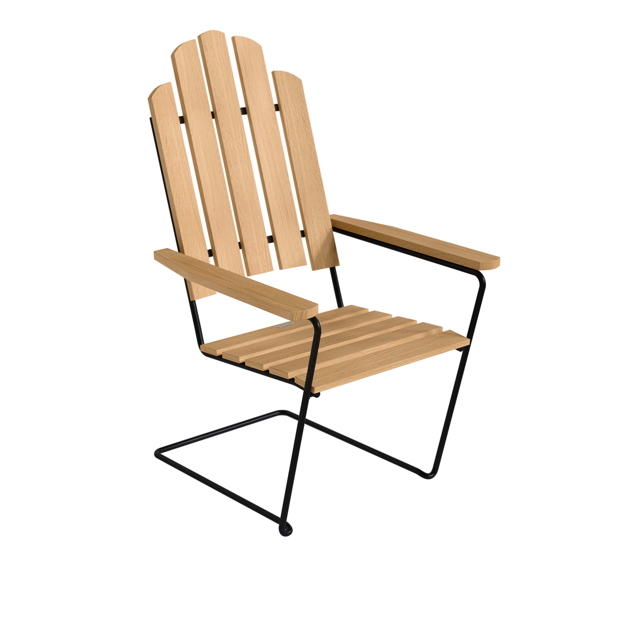 grythyttan stålmöbler - sunlounger a3 oiled oak with black steel base - solstolar - jan-olof ågren,maria håård - metall/trä