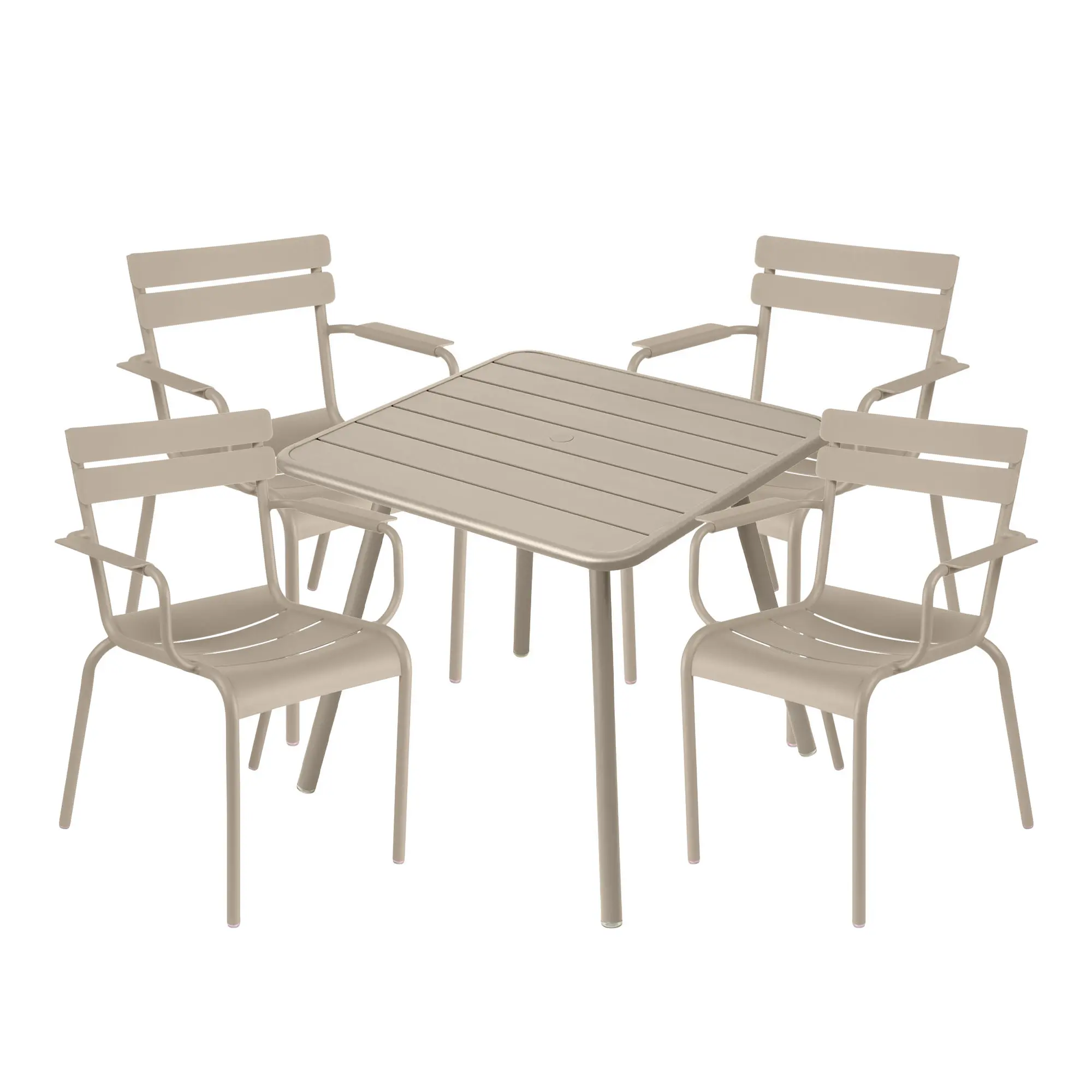 Luxembourg spisegruppe firbent bord & 4 karmstoler