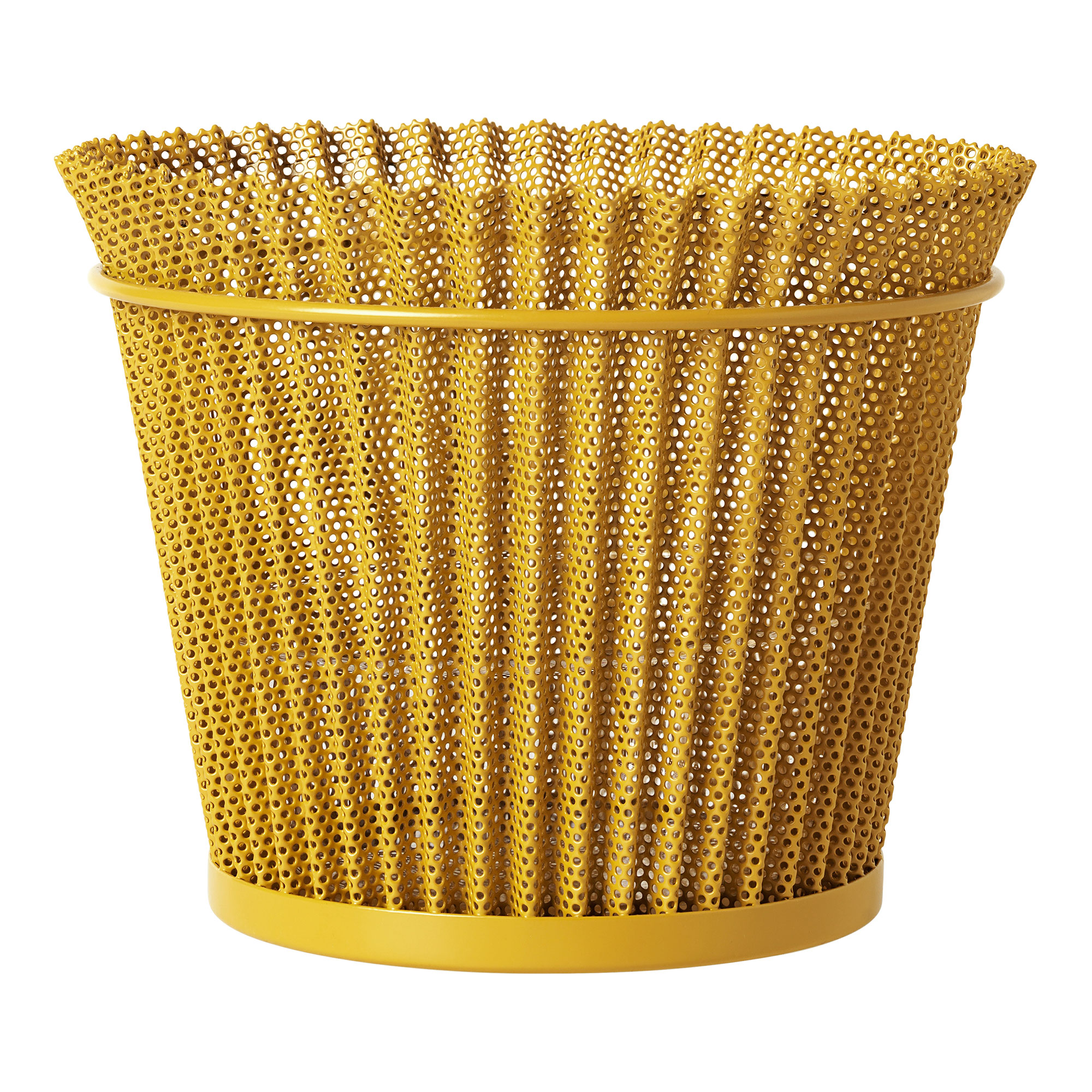 Gubi - Matégot Flower Pot Ø21 cm Mustard Gold - Krukor & vaser - Mathieu Matégot - Guld