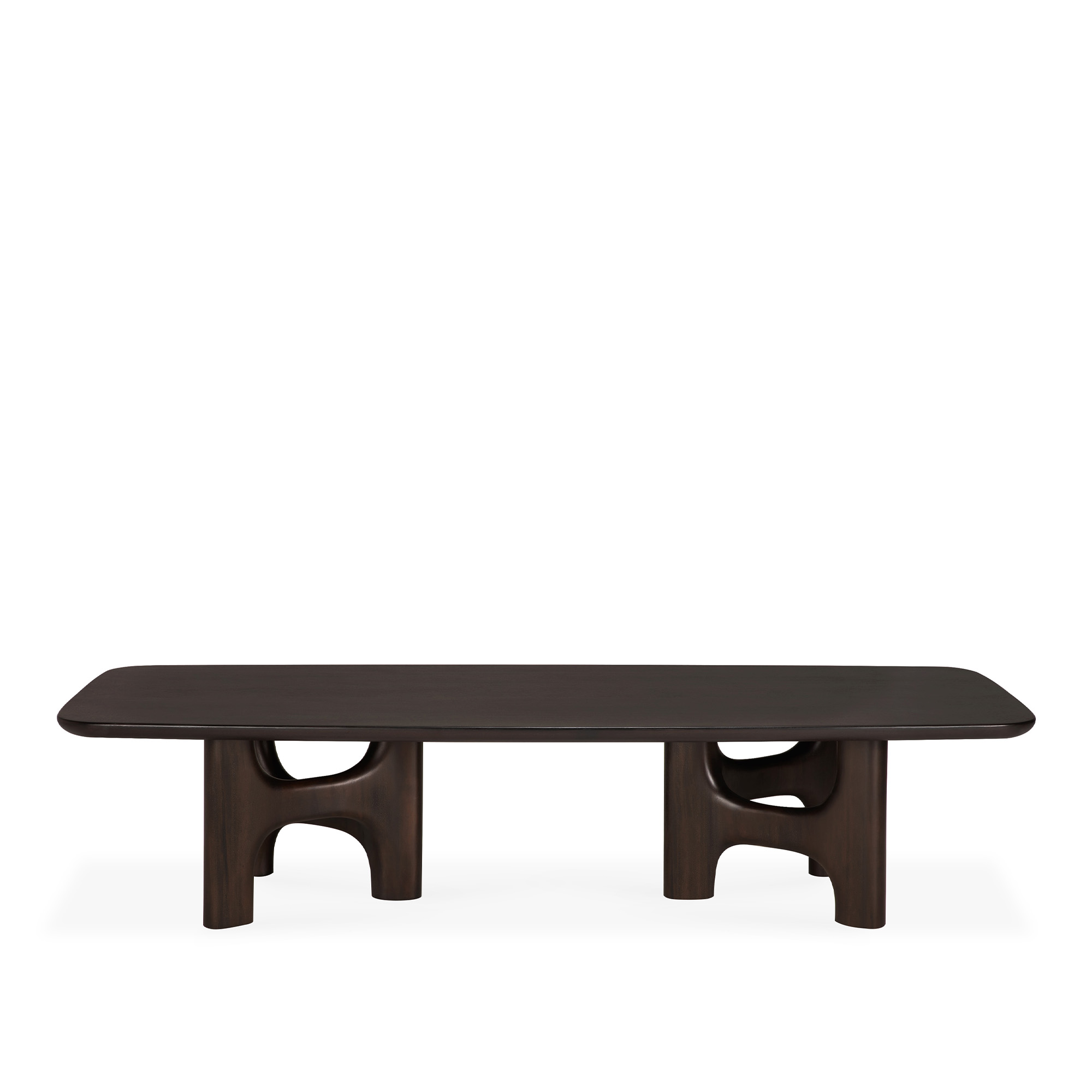 Ethnicraft - Flow coffee table - varnished mahogany - rose brown - rectangular - Soffbord - Alain Van Havre - Träfärgad - Trä