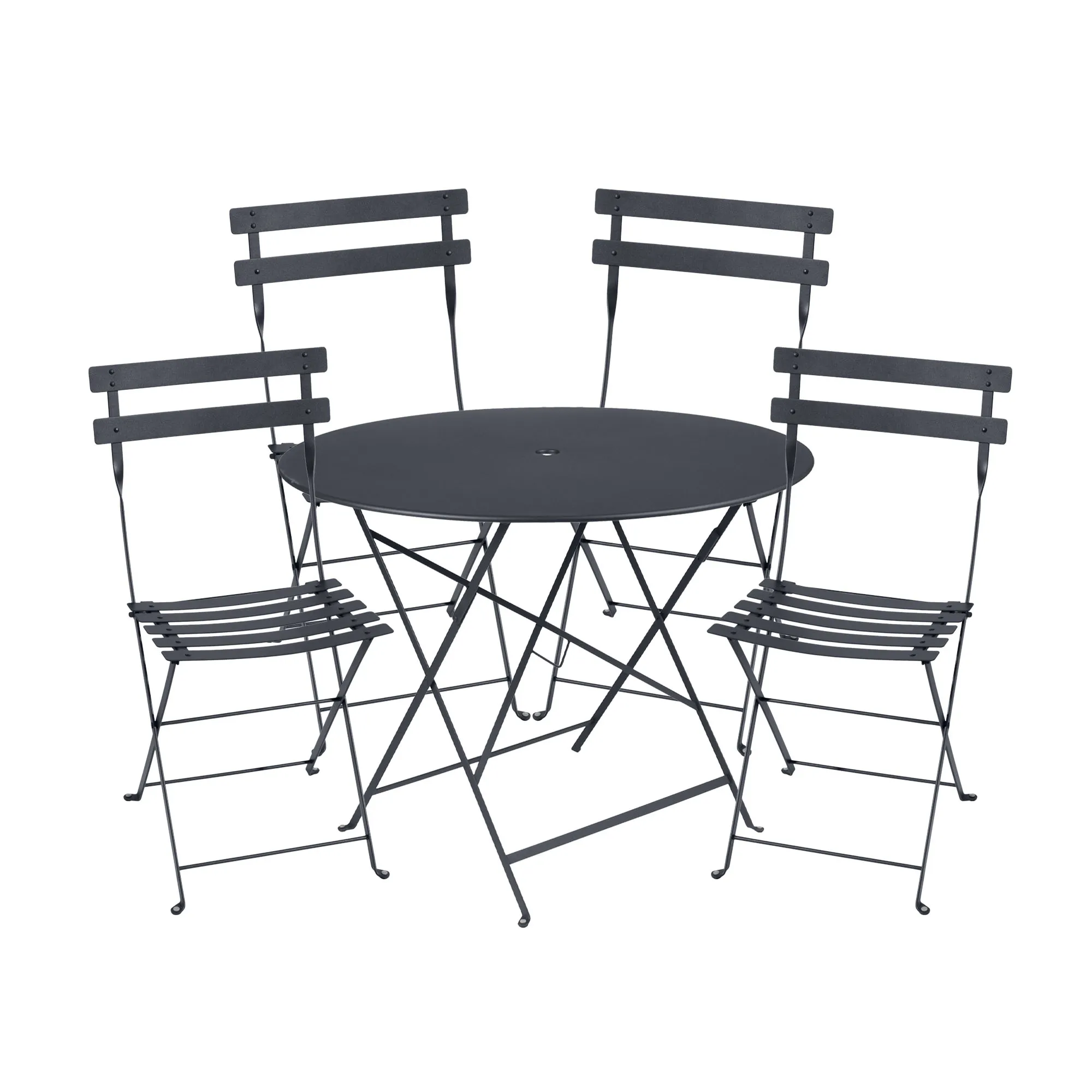Bistro matgrupp Ø96cm & 4 metall stolar