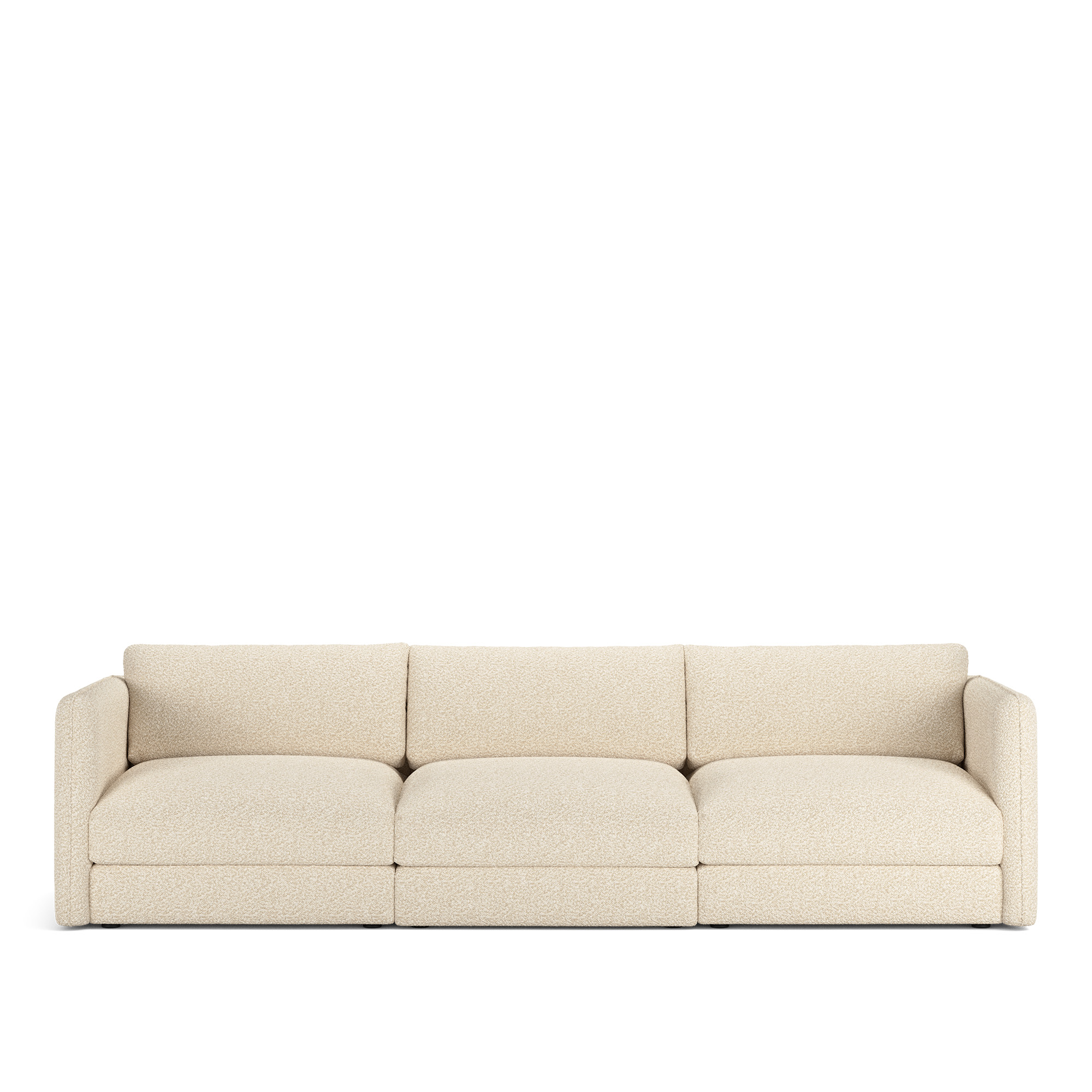 NOGA - Pavarotti 3-Seater, Fixed Cover, Cushion Variant 03, Vellus 04 - Soffor - Beige