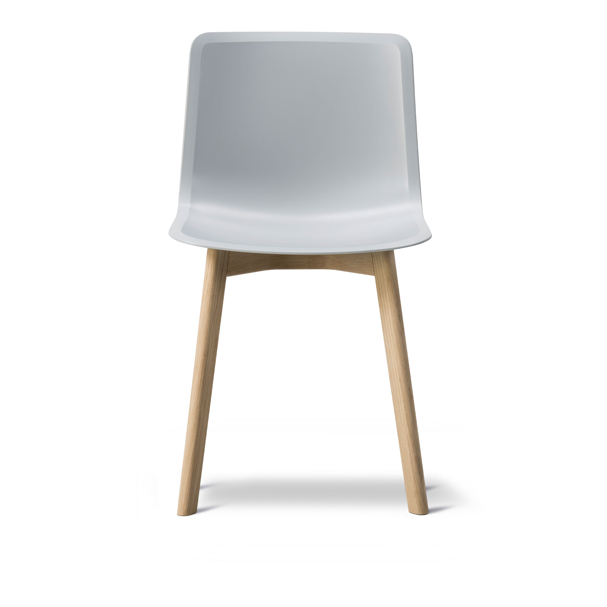 Fredericia Furniture - Pato Wood Base, Stone, Lackerad ek - Matstolar - Welling/Ludvik - Grå - Metall/Trä