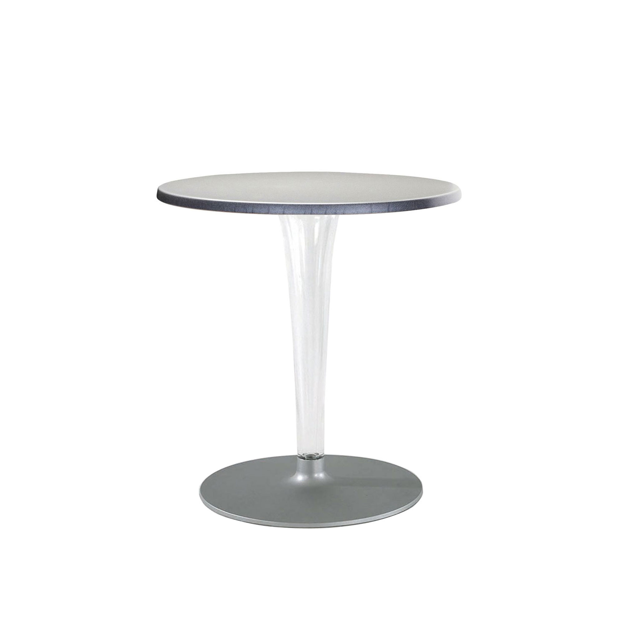 Kartell - Top Top Table 4200 Ø60, Aluminium Melamine Top, Rounded Base - Matbord - Philippe Starck - Silver - Metall/Plast