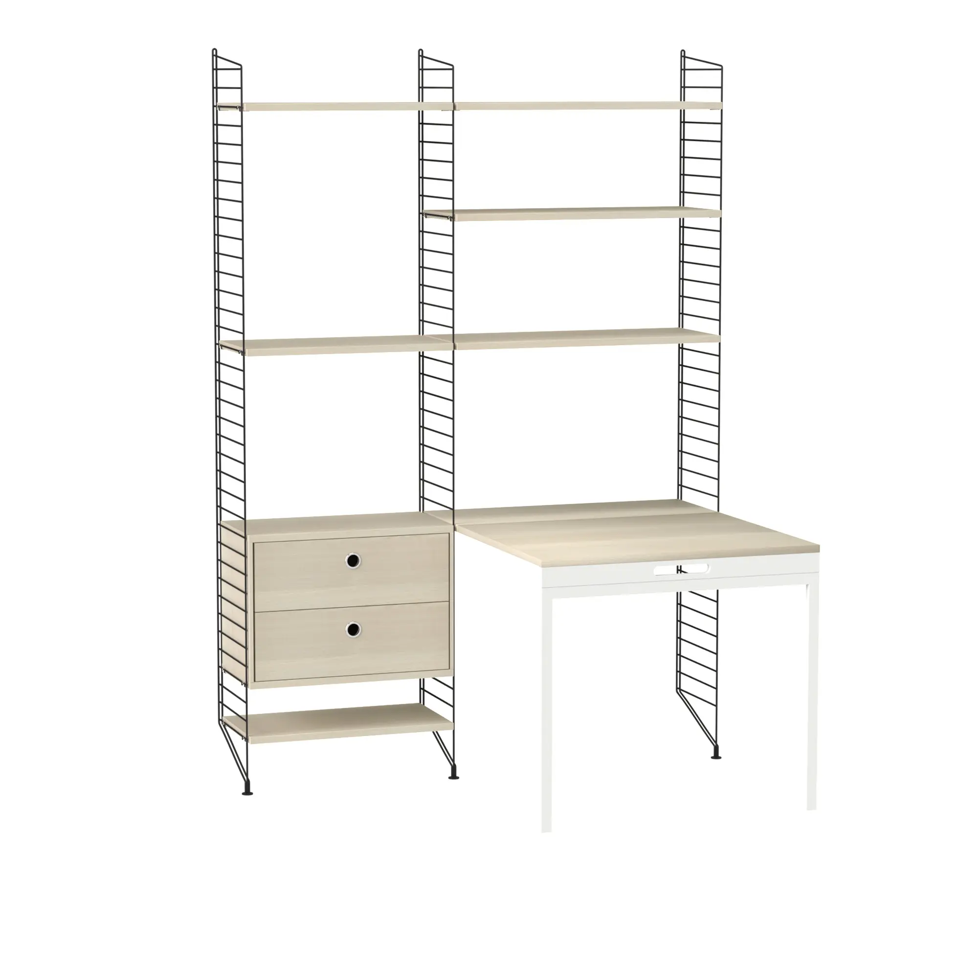 Kontor hyllesystem E ask/svart