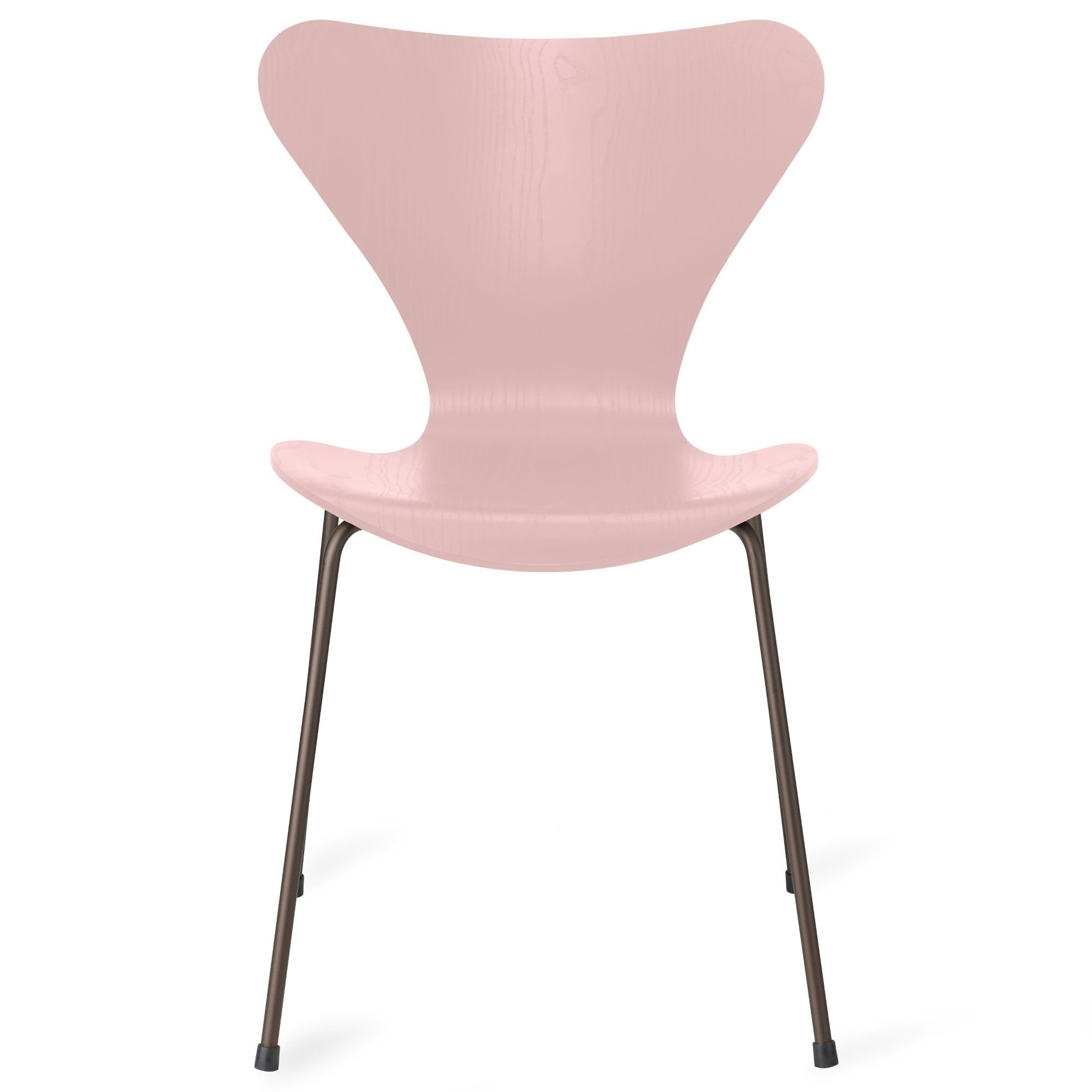 Fritz Hansen - Sjuan 3107 stol f&auml;rgad askfan&eacute;r brown bronze / pale rose - Matstolar - Arne Jacobsen - Rosa - Metall/Tr&auml;