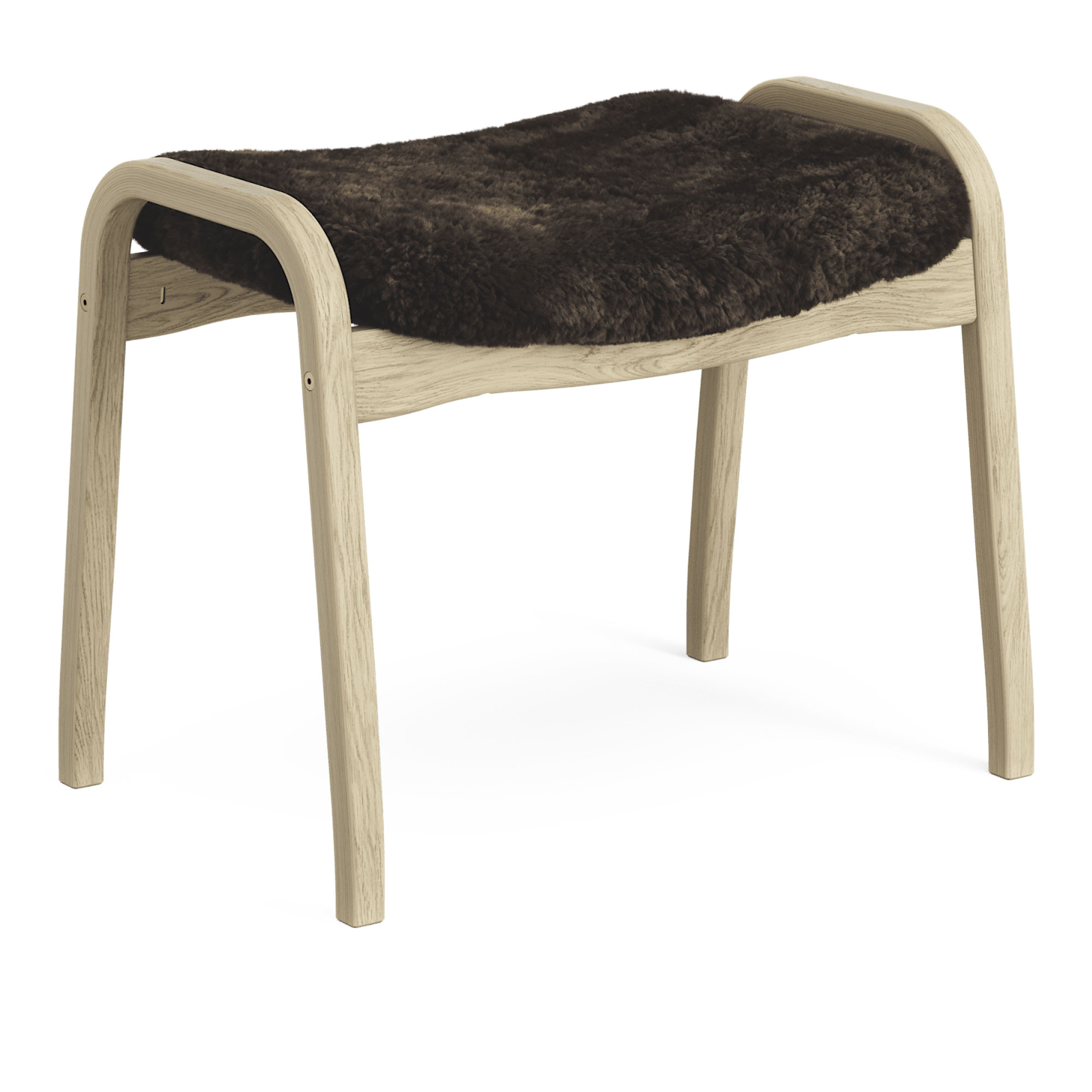 Swedese - Lamino fotpall naturlackad ek/fårskinn espresso - Fotpallar - Yngve Ekström - Brun - Trä/Ull