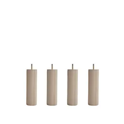 DUX SC sängben rund läder oatmeal 4-pack